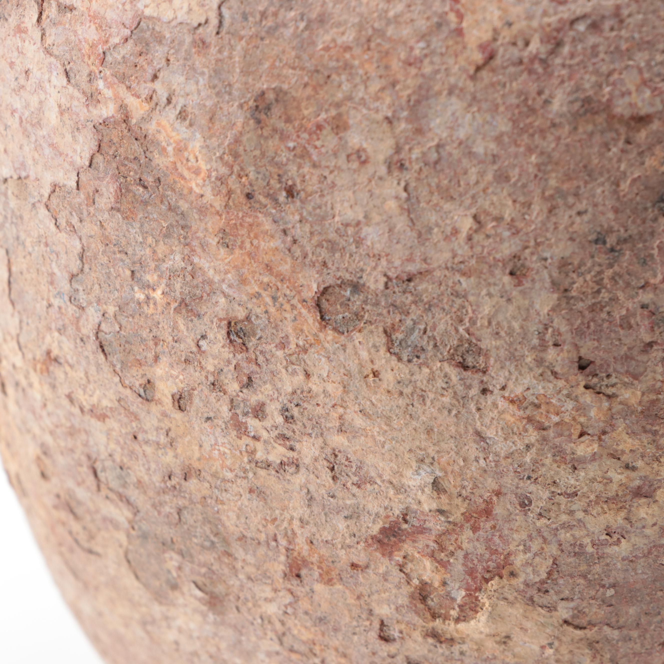 Excavated Burmese Earthenware Footed Jar