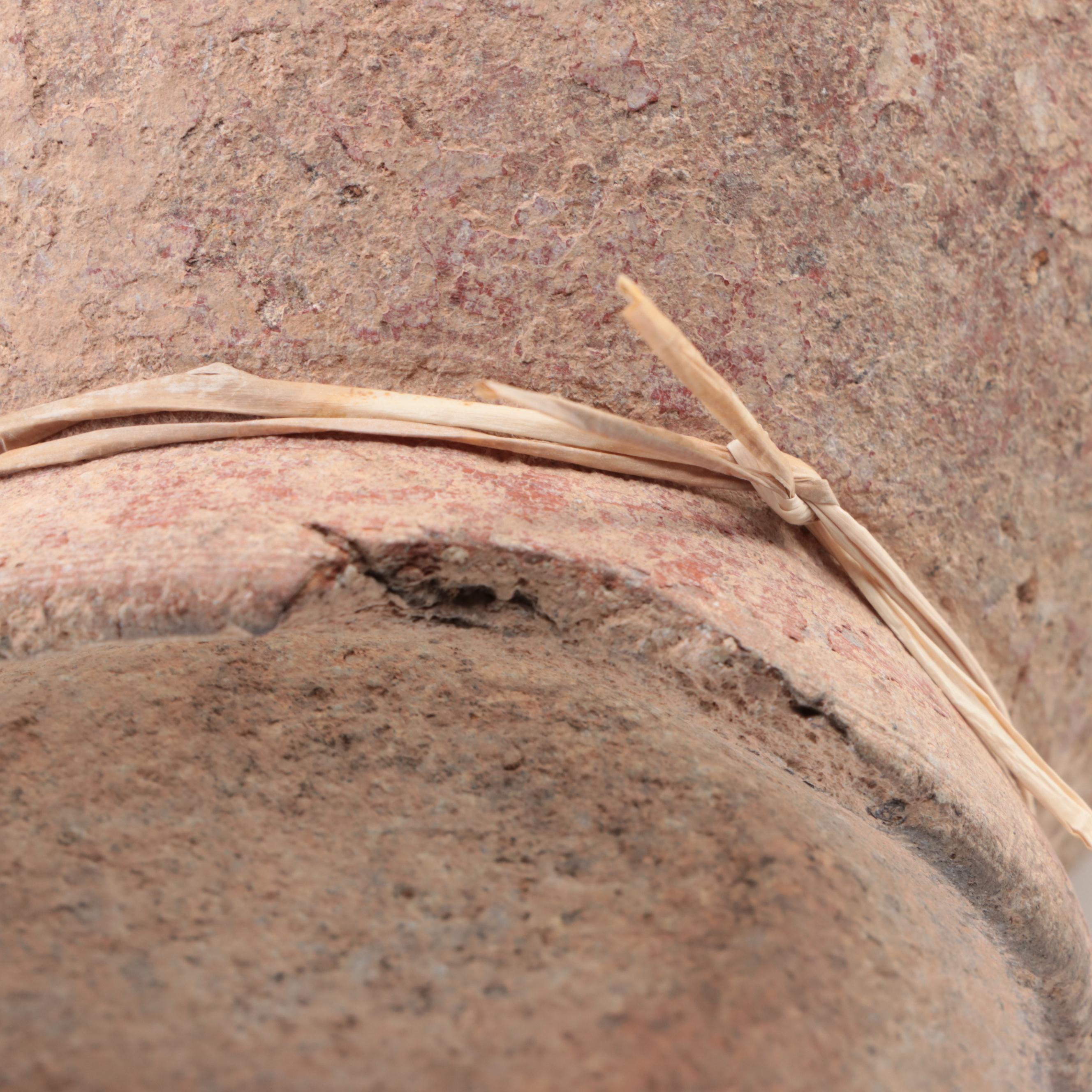 Excavated Burmese Earthenware Footed Jar