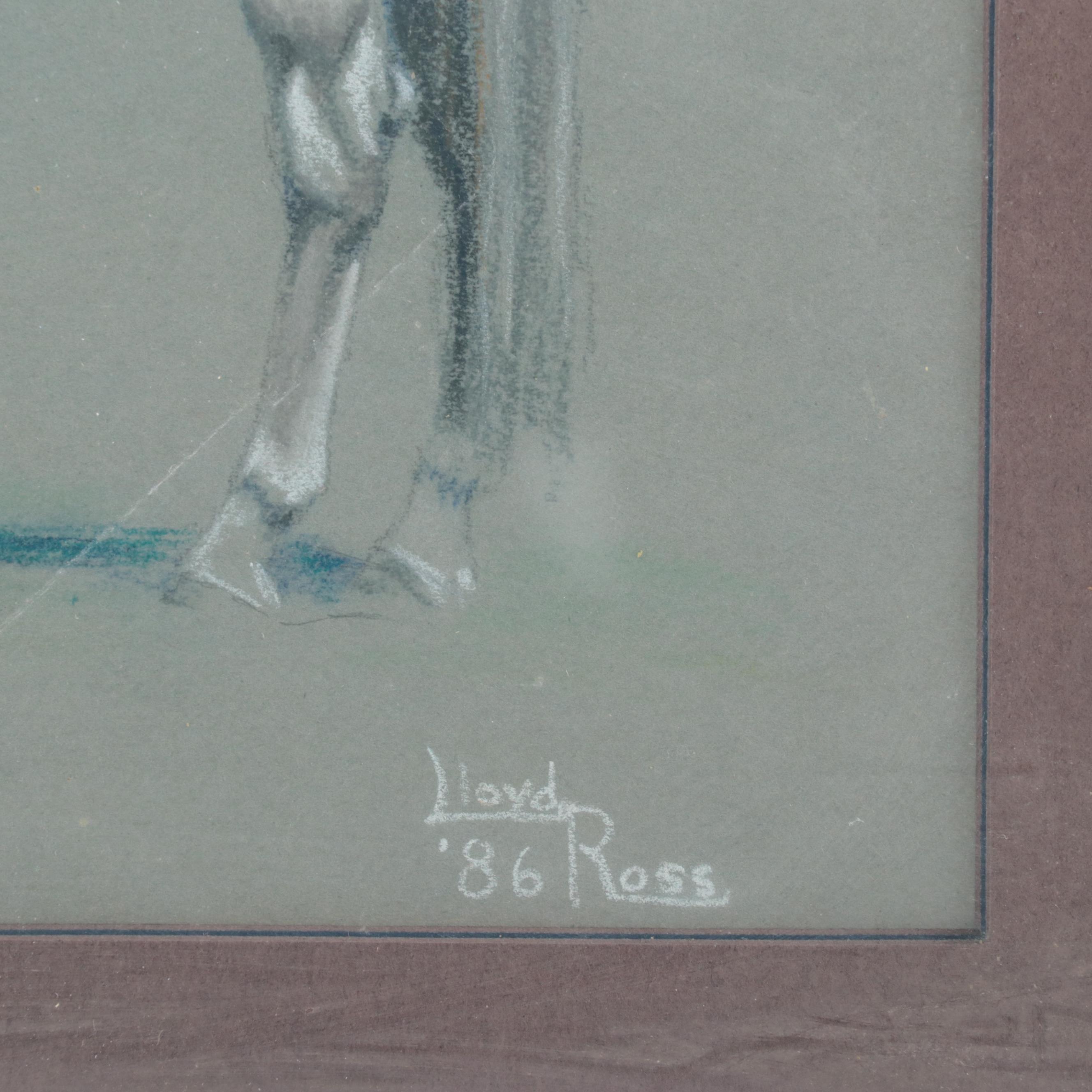 Lloyd Ross Pastel Drawing of Horse, 1986