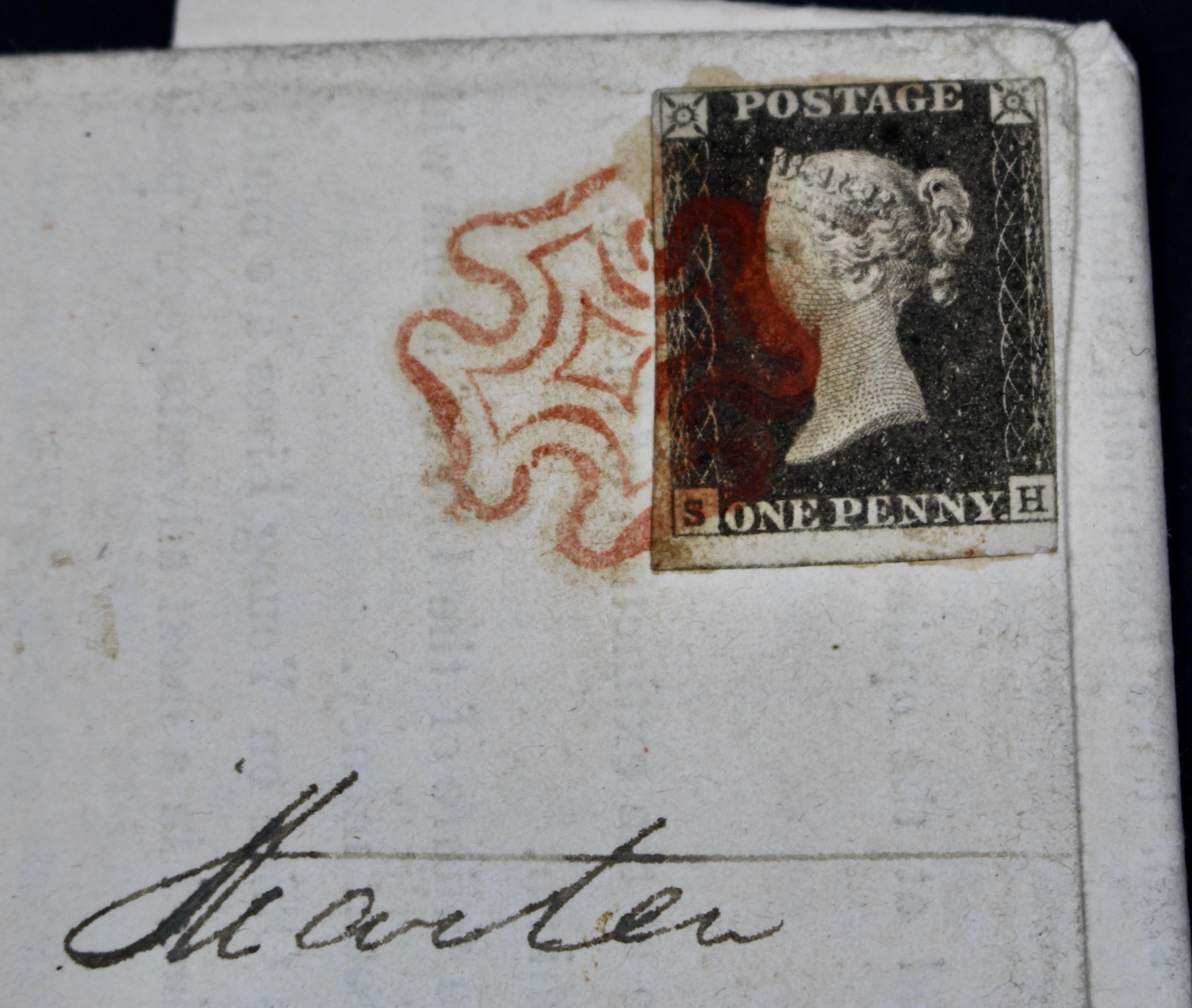 World's First Postage Stamp "Penny Black" on Postal Cover, 1840
