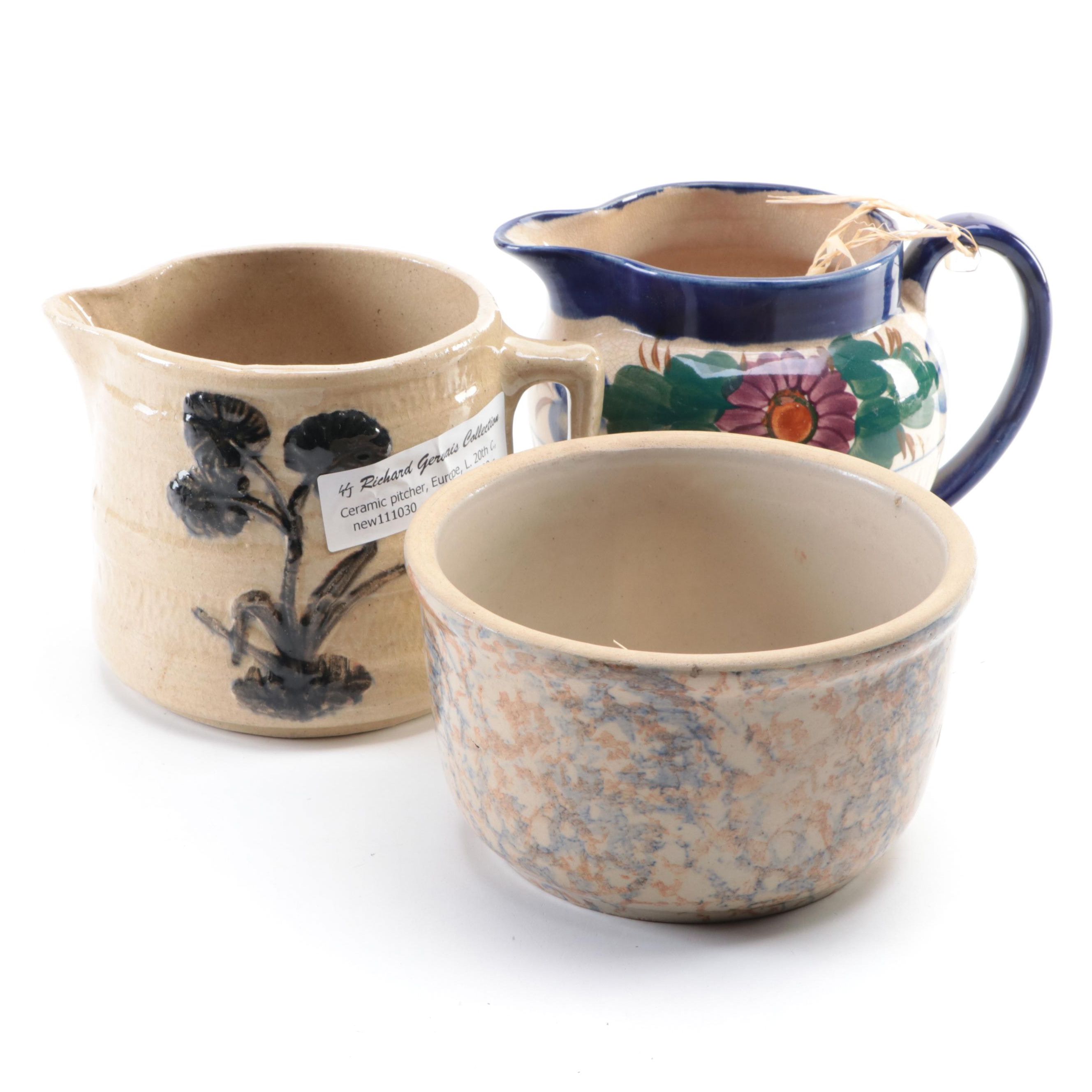 Red Wing Pottery Sponge Ware Ovenware Bowl and Other Pitchers