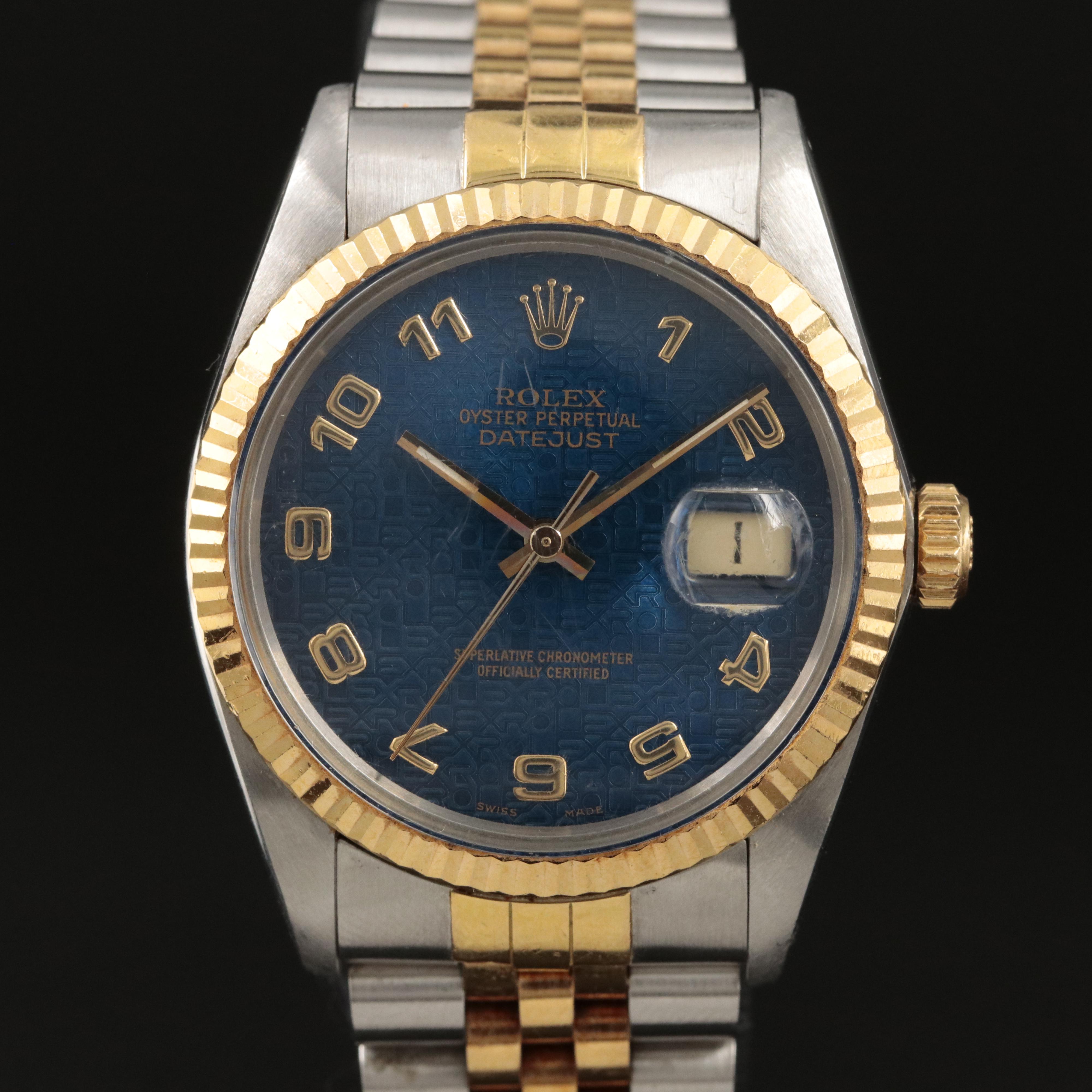 1986 Rolex Datejust Factory Jubilee Blue Dial Watch