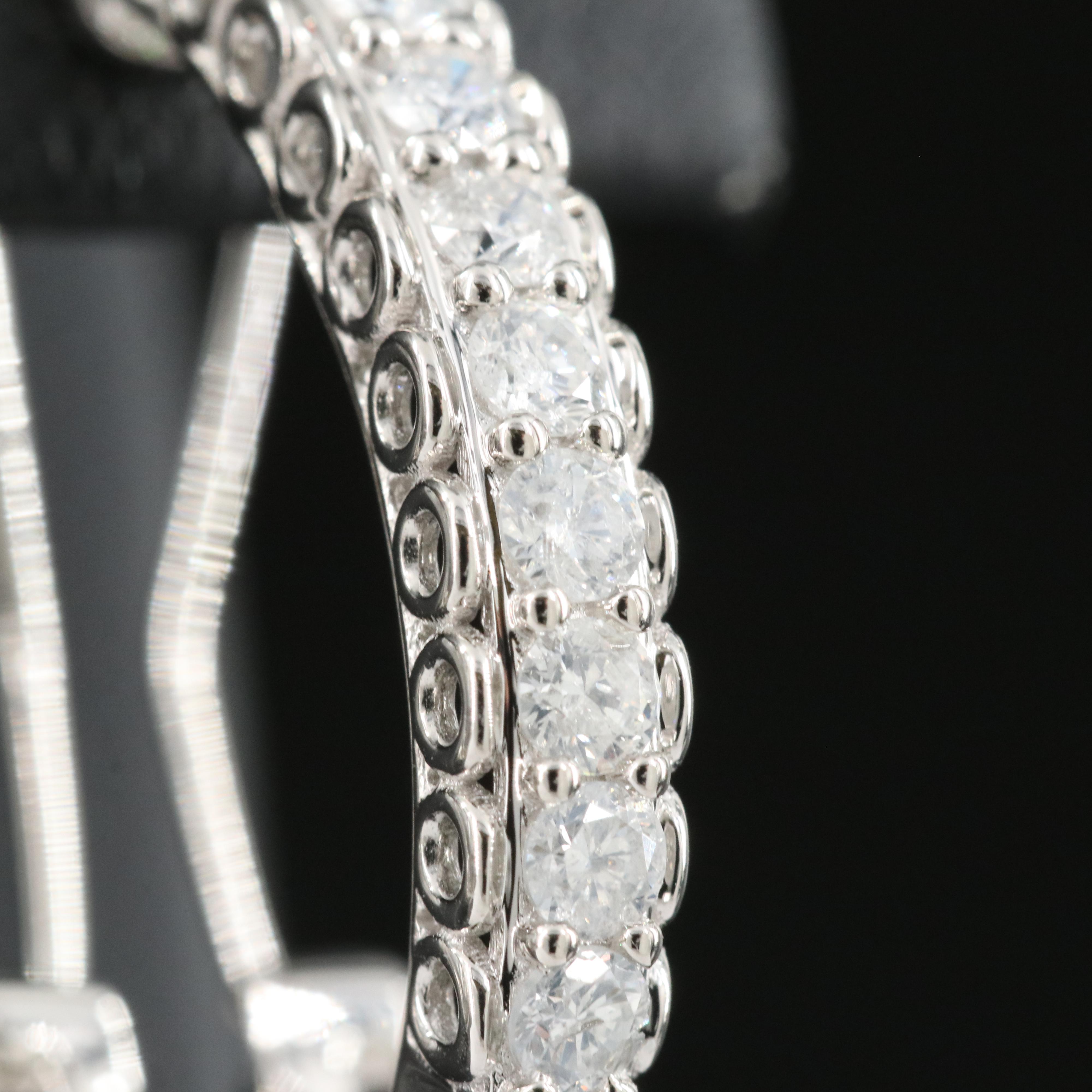 14K 0.99 CTW Diamond J-Hoop Earrings