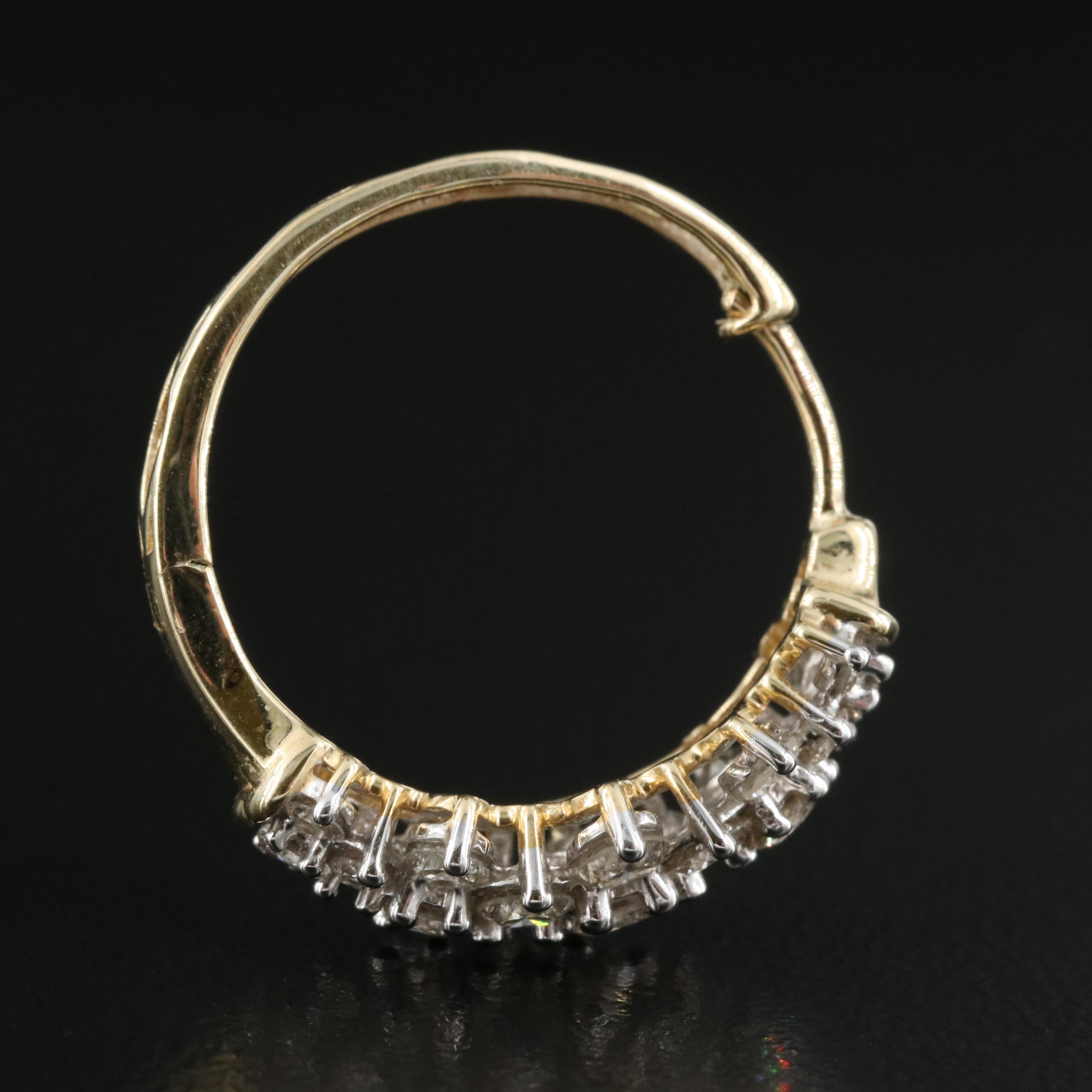 10K 2.00 CTW Diamond Hoop Earrings