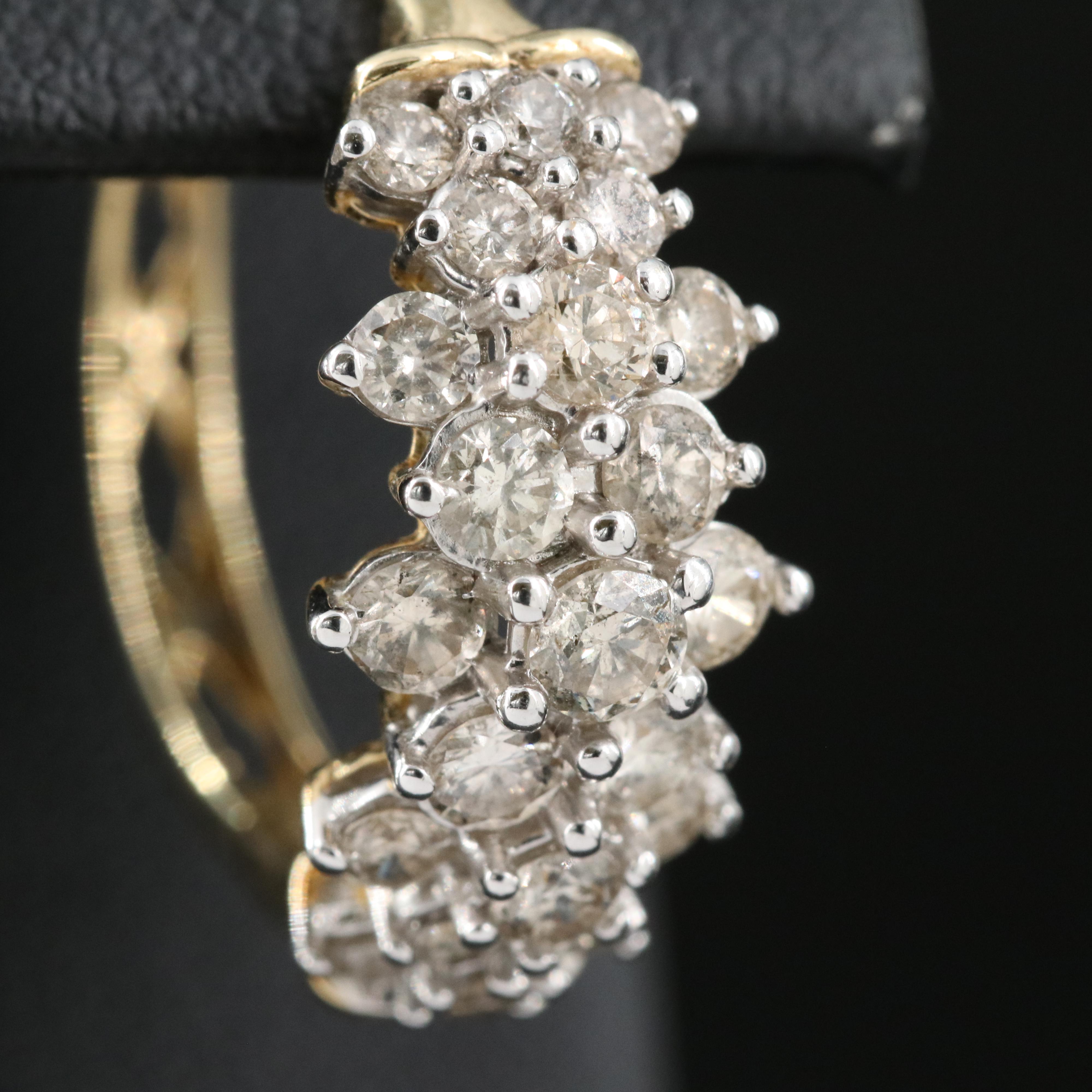 10K 2.00 CTW Diamond Hoop Earrings