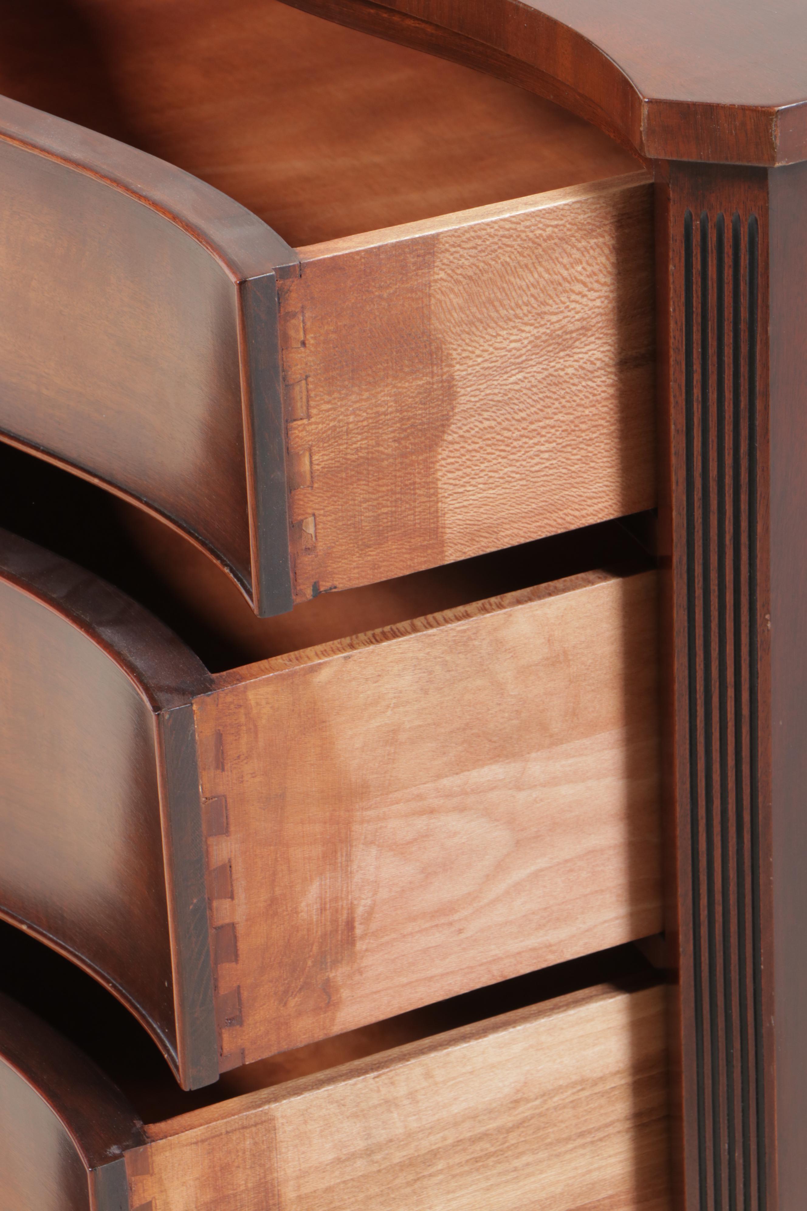 Kindel Federal Style Mahogany Twelve-Drawer Serpentine Chest