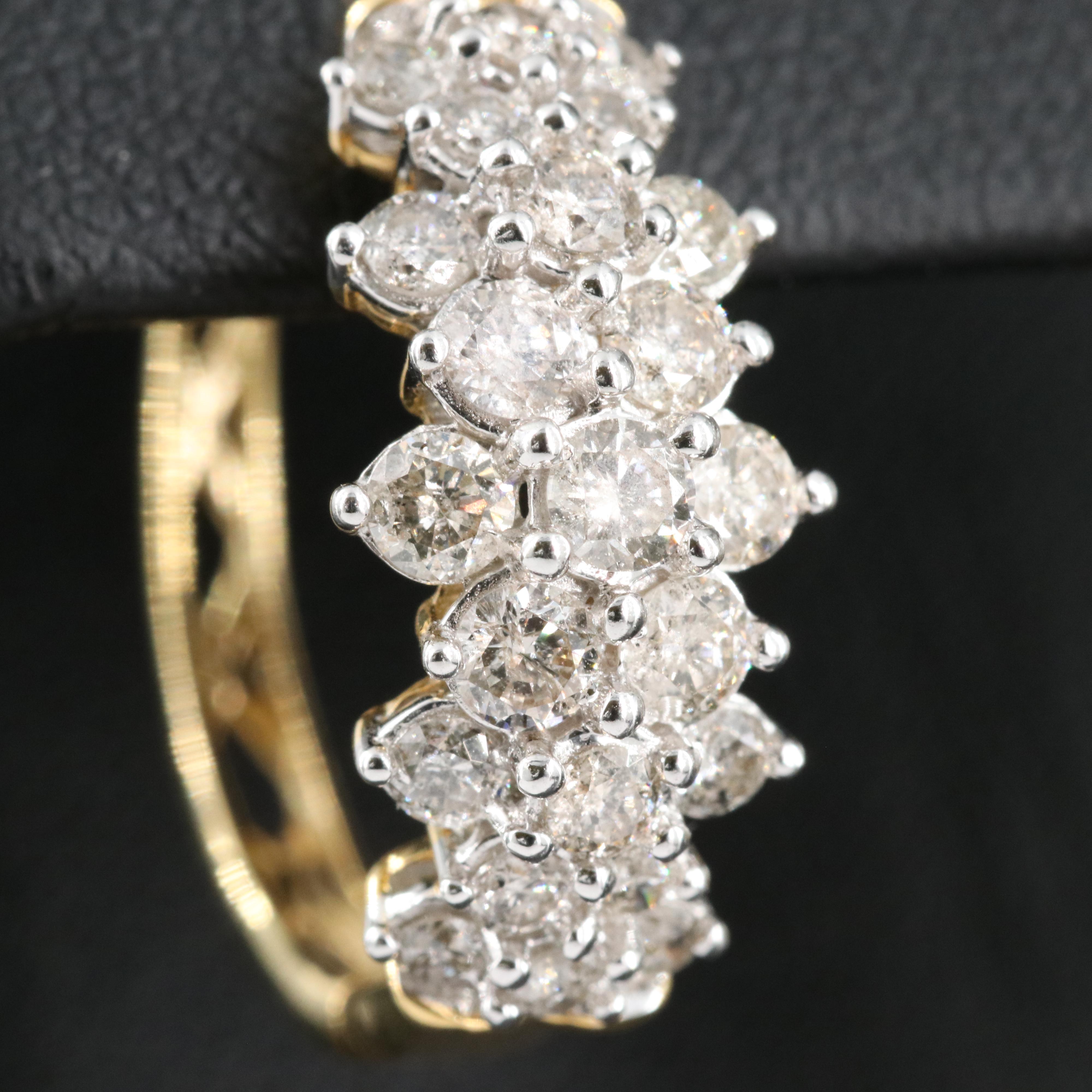 10K 2.00 CTW Diamond Hoop Earrings