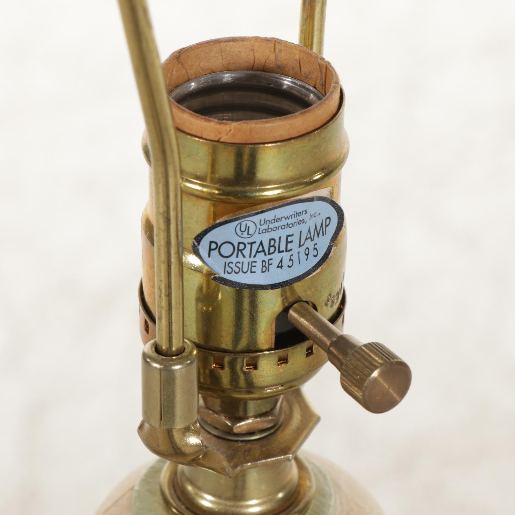 Maitland-Smith Painted Nightstand with Guildmaster Table Lamp, 21st Century