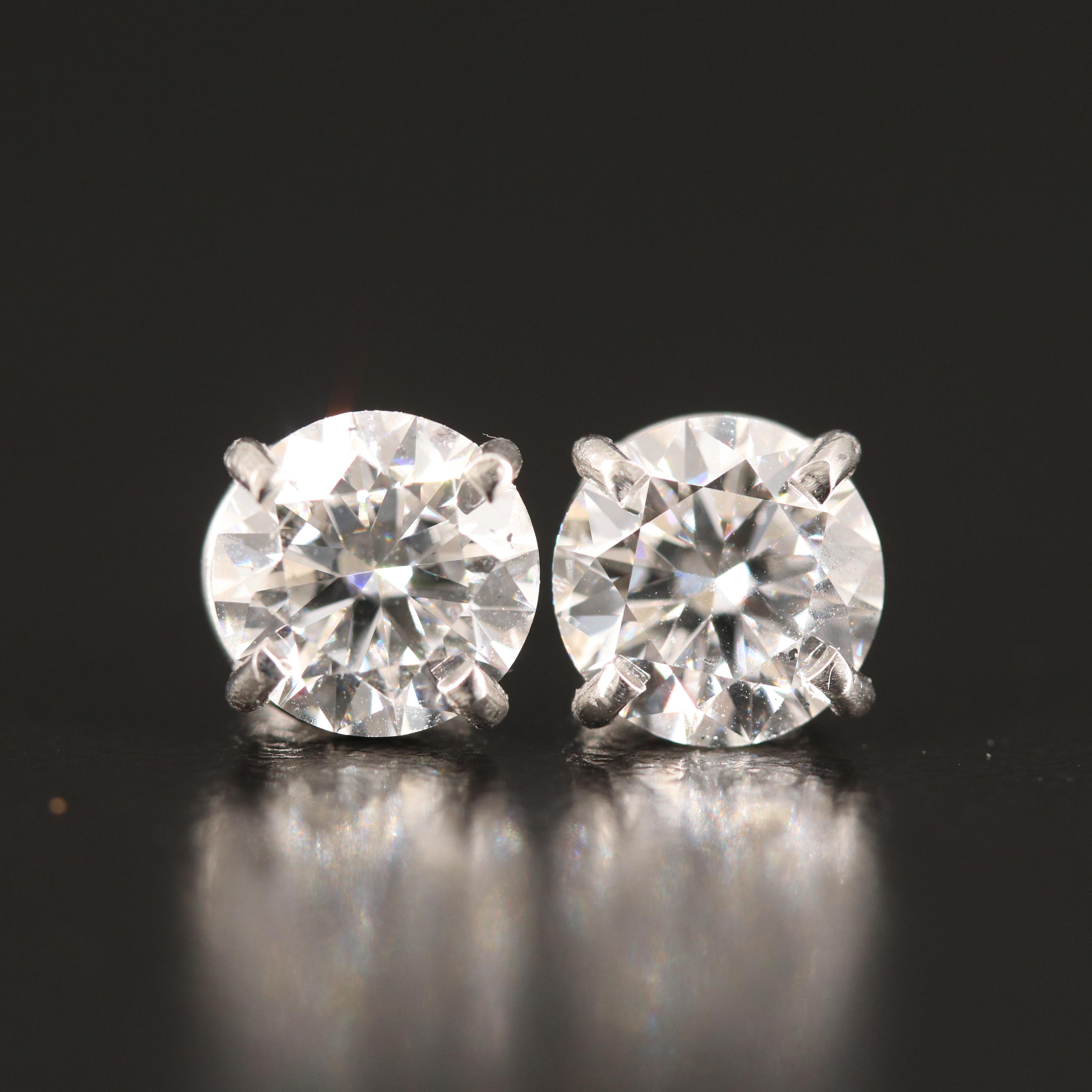 Platinum 2.72 CTW Lab Grown Diamond Stud Earrings with IGI Reports
