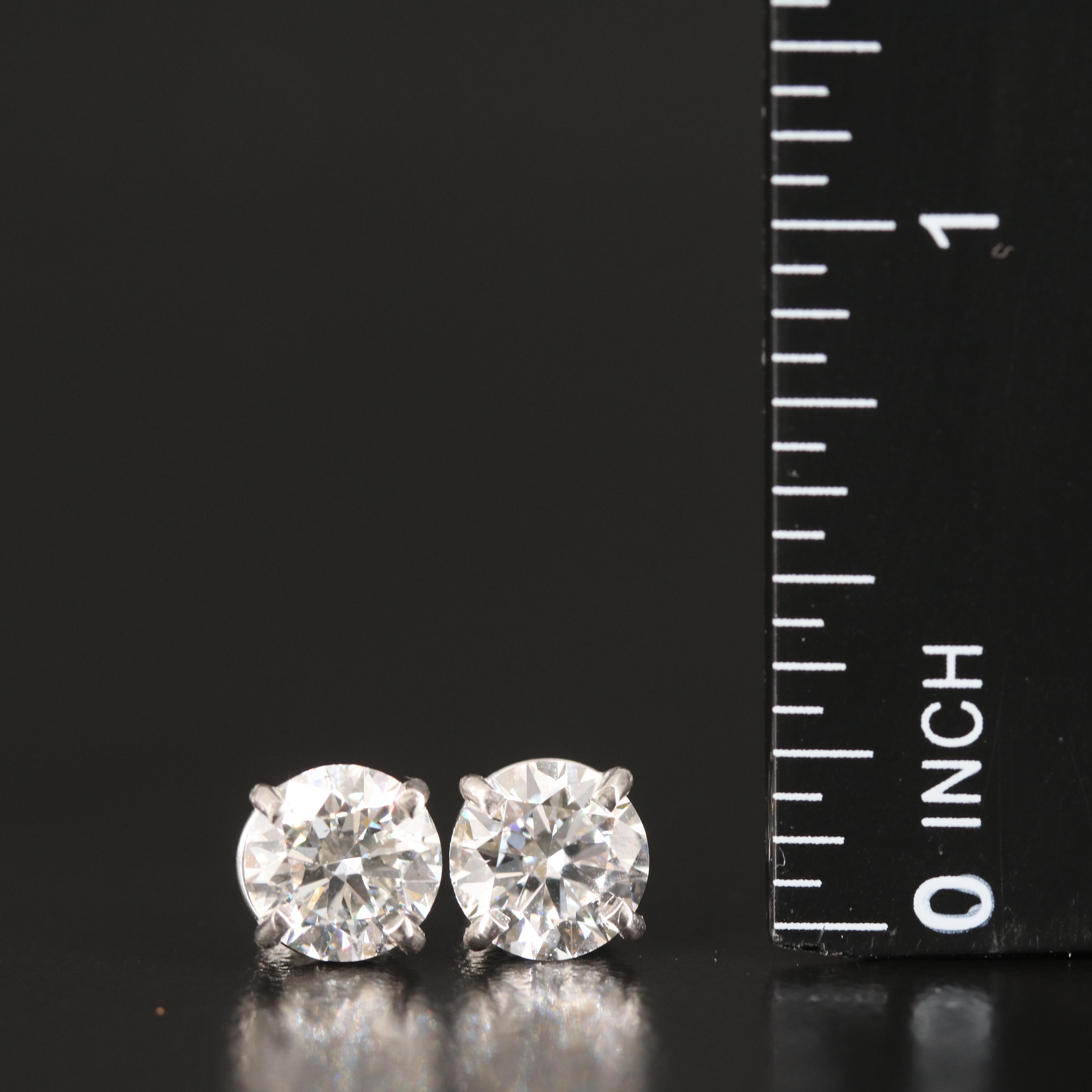 Platinum 2.72 CTW Lab Grown Diamond Stud Earrings with IGI Reports