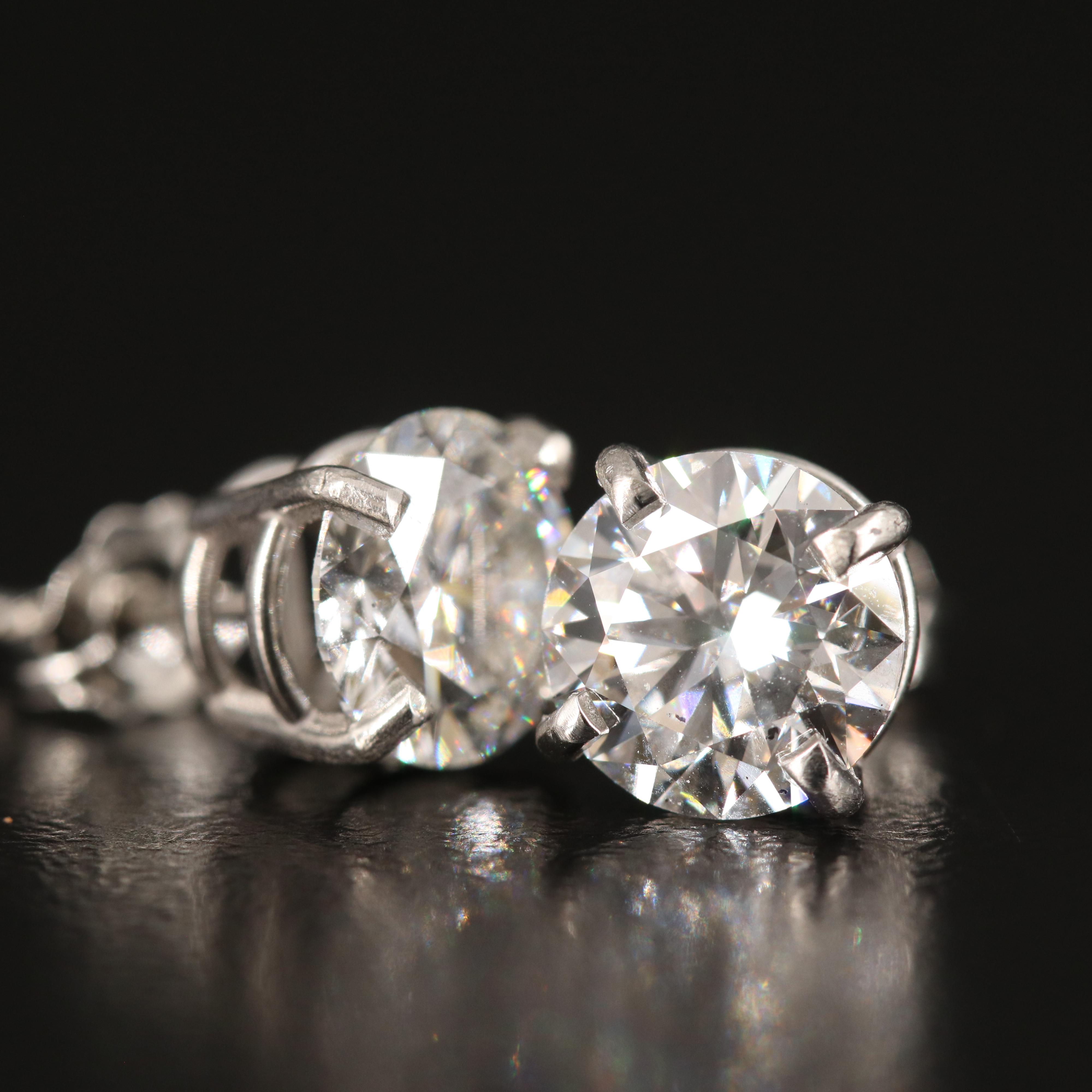 Platinum 2.72 CTW Lab Grown Diamond Stud Earrings with IGI Reports