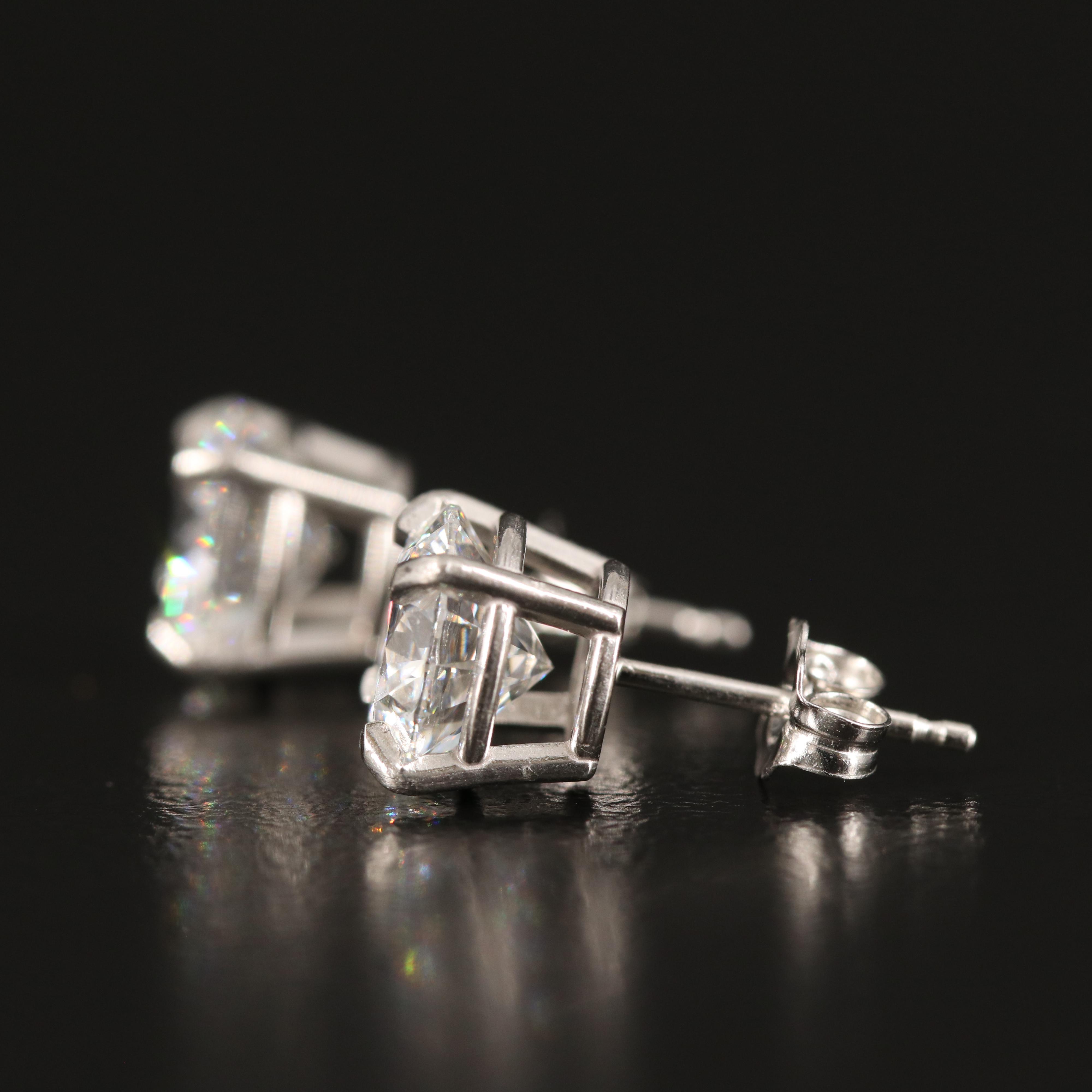 Platinum 2.72 CTW Lab Grown Diamond Stud Earrings with IGI Reports