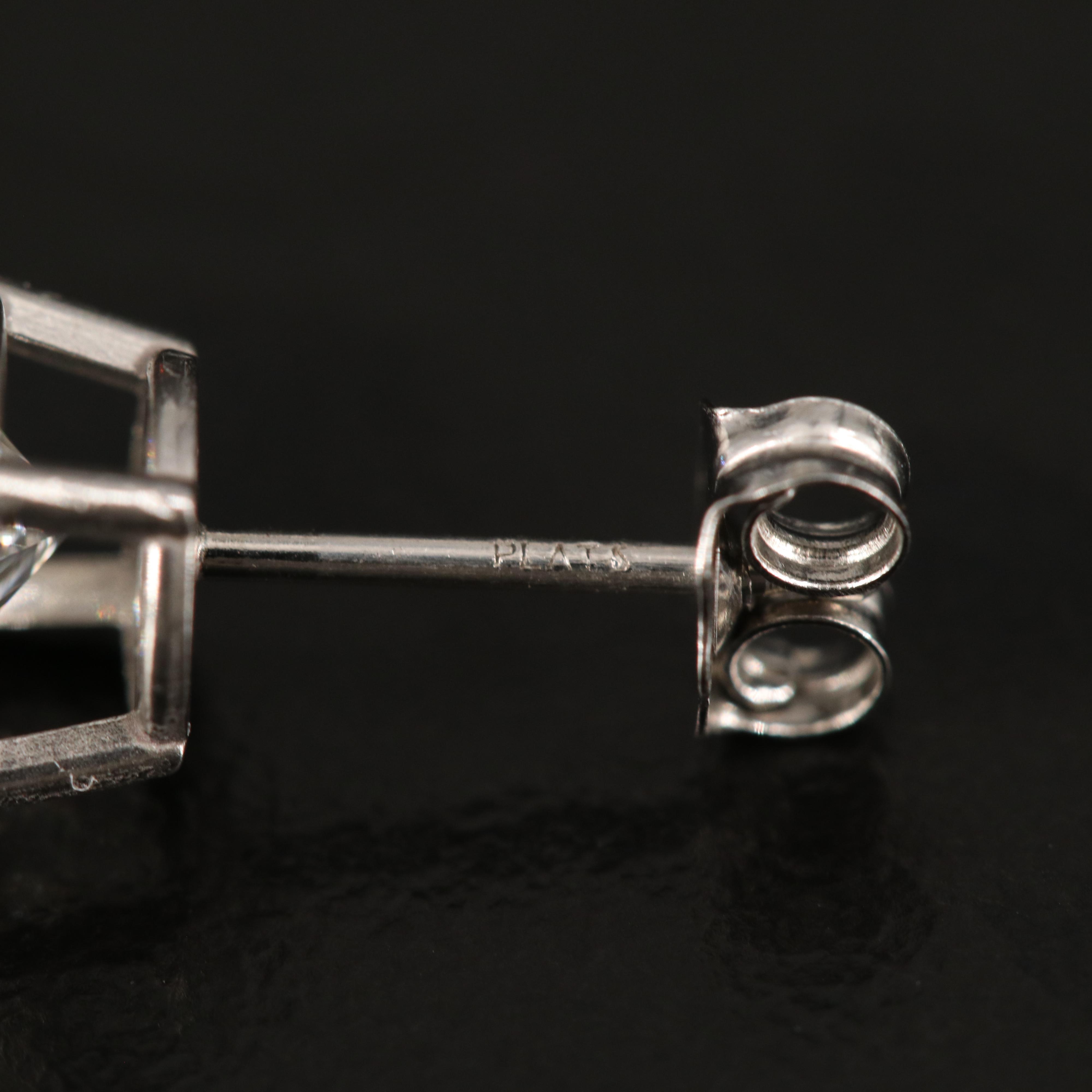 Platinum 2.72 CTW Lab Grown Diamond Stud Earrings with IGI Reports