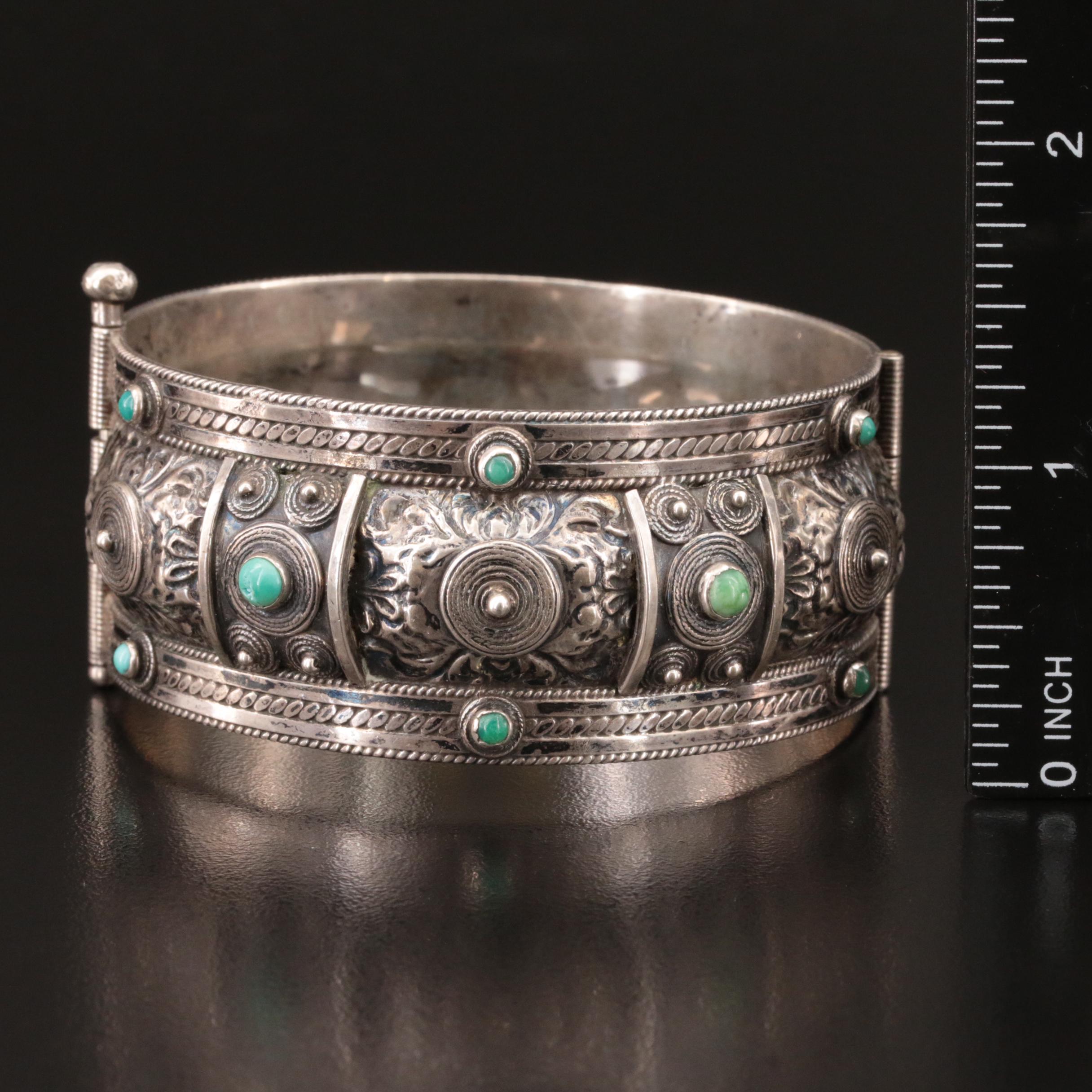 Italian 800 Silver Turquoise Bangle