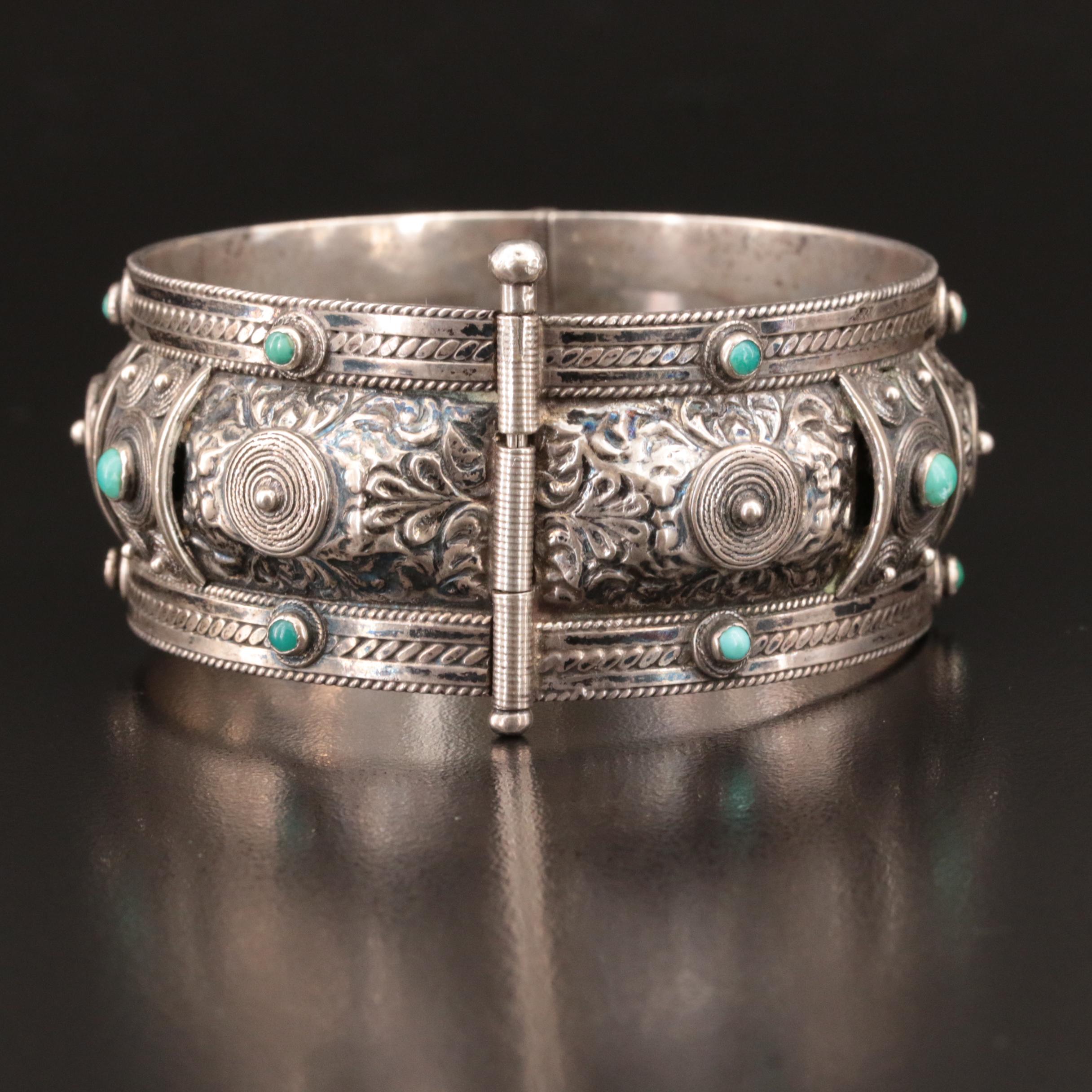 Italian 800 Silver Turquoise Bangle