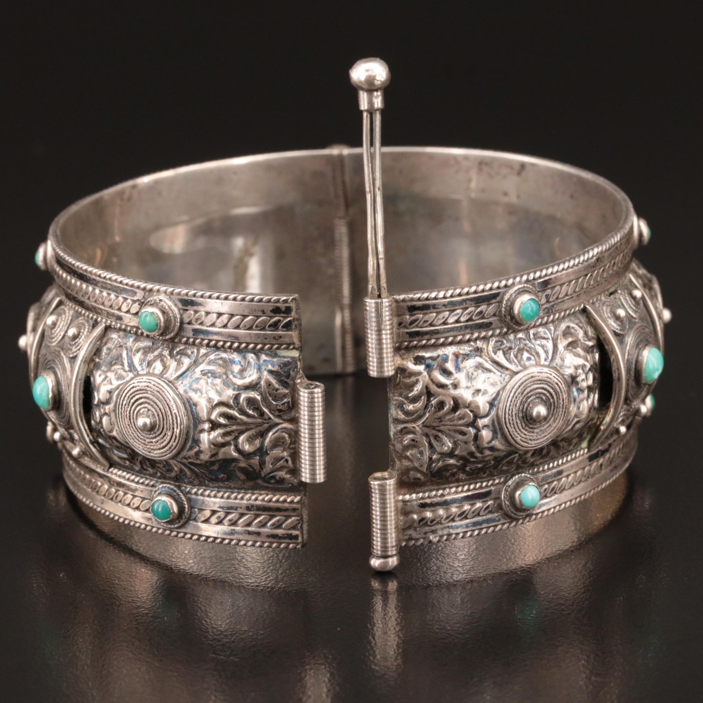 Italian 800 Silver Turquoise Bangle