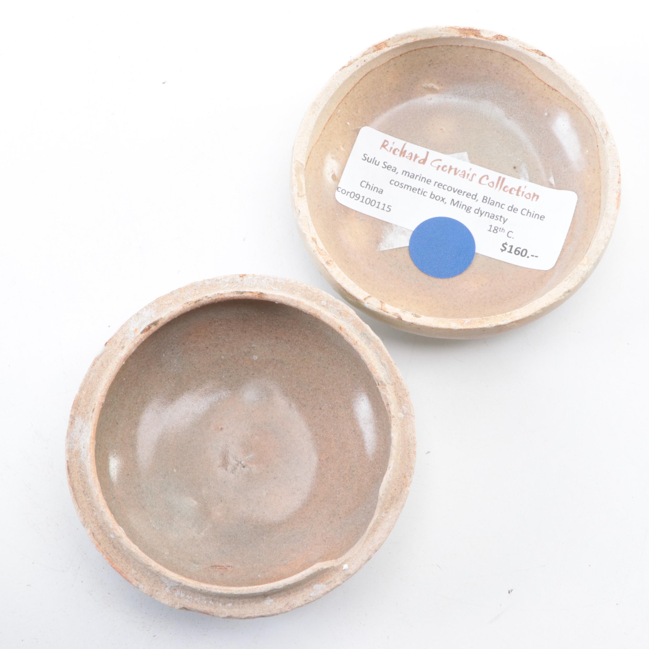 Chinese Sulu Sea-Recovered Style Blanc de Chine and Vietnam Cosmetic Boxes