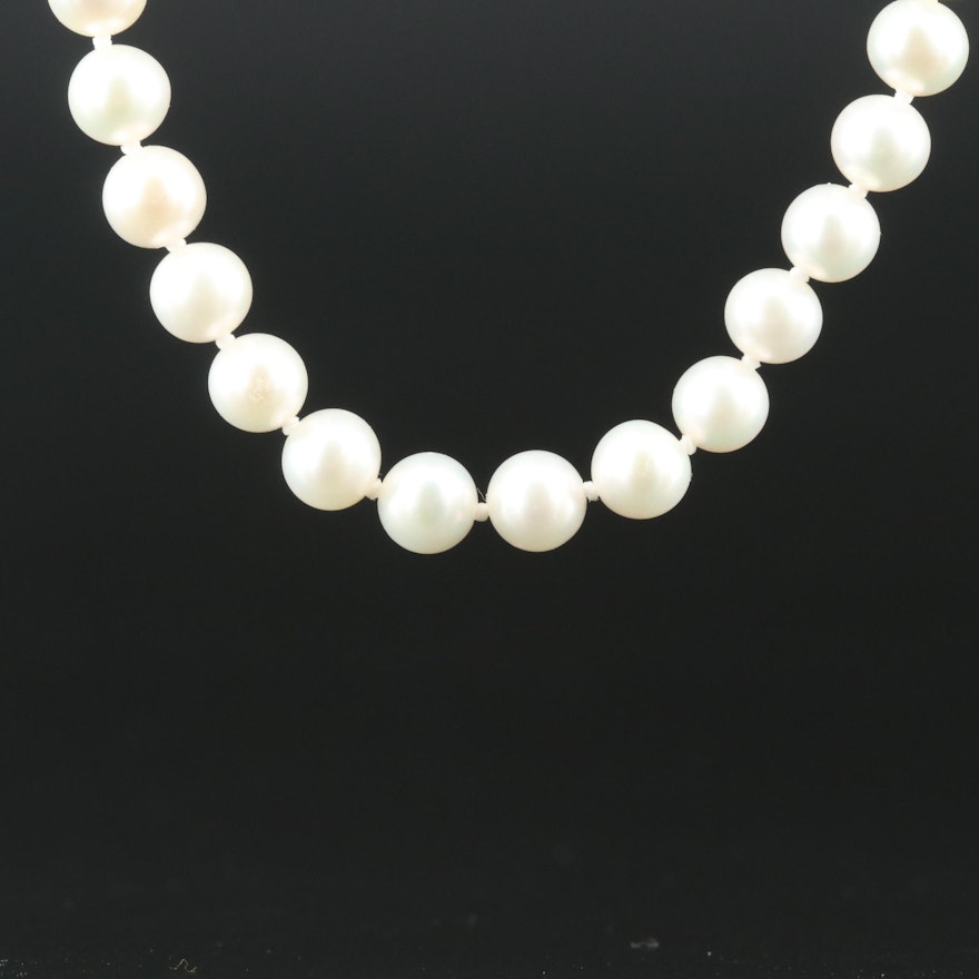 Blue Lagoon by Mikimoto Pearl Necklace with Sterling Clasp