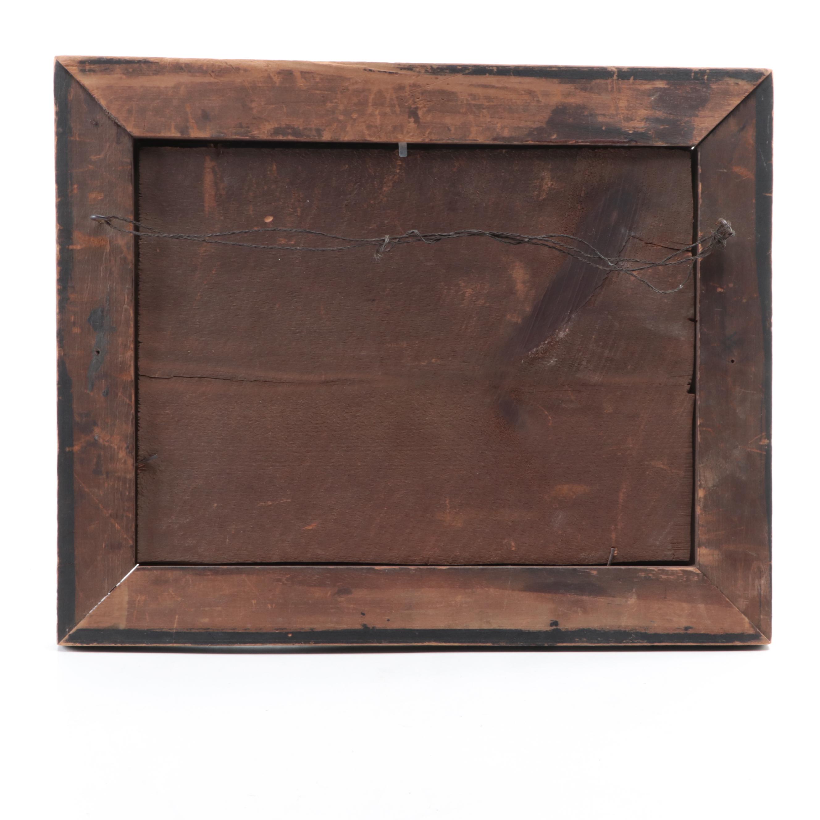 Oil Painting of Campsite, Early 20th Century