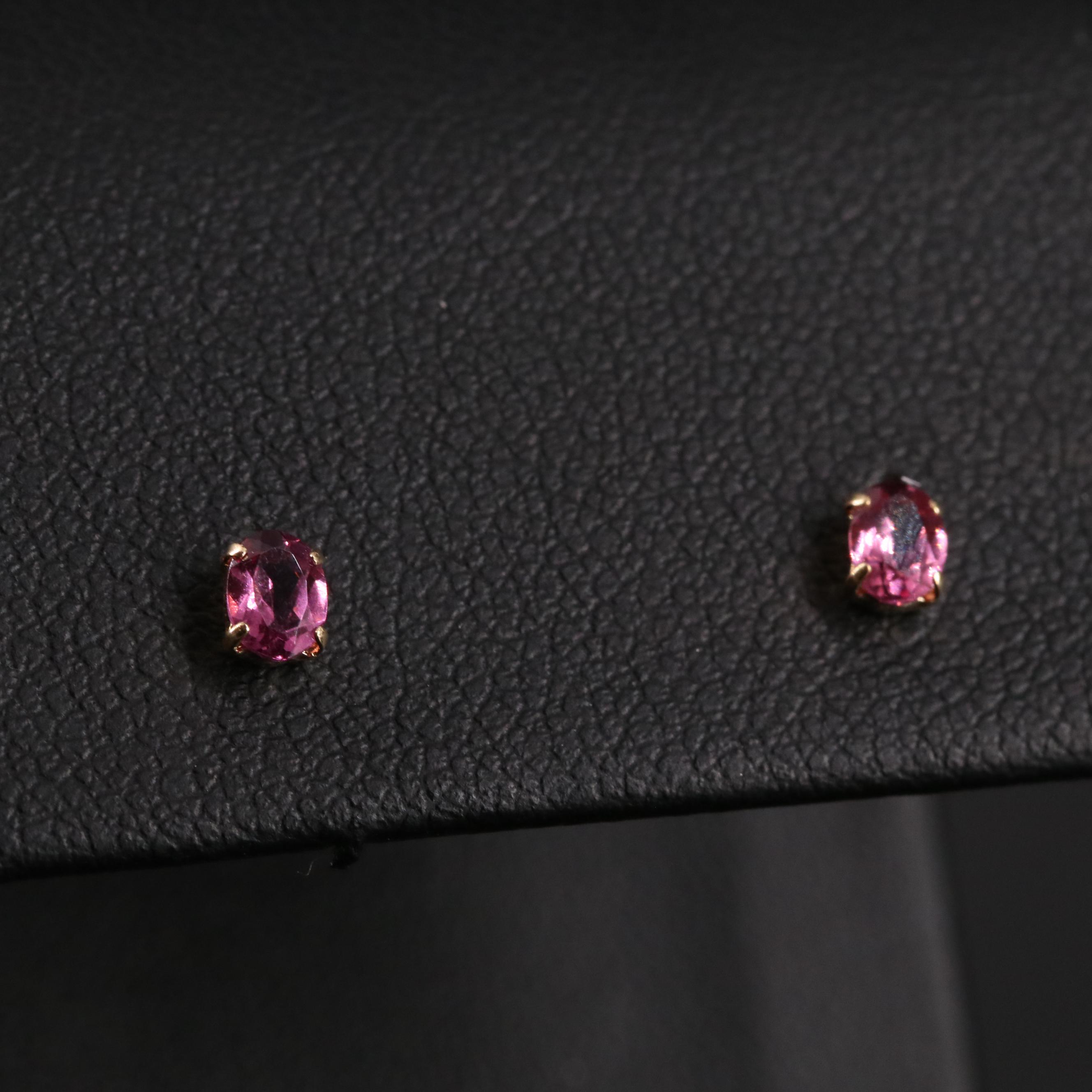 18K Garnet Stud Earrings