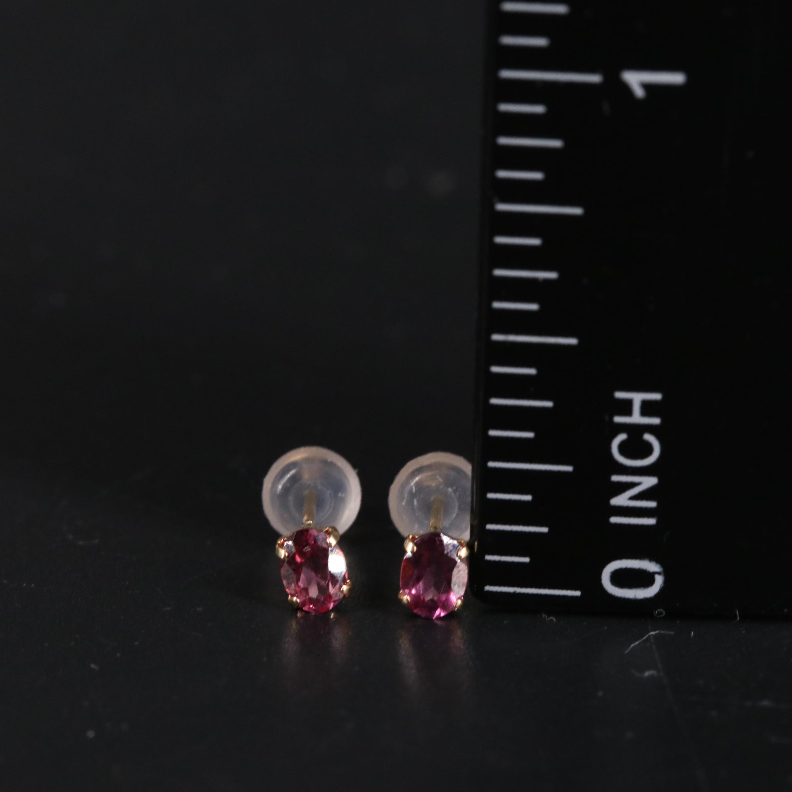 18K Garnet Stud Earrings