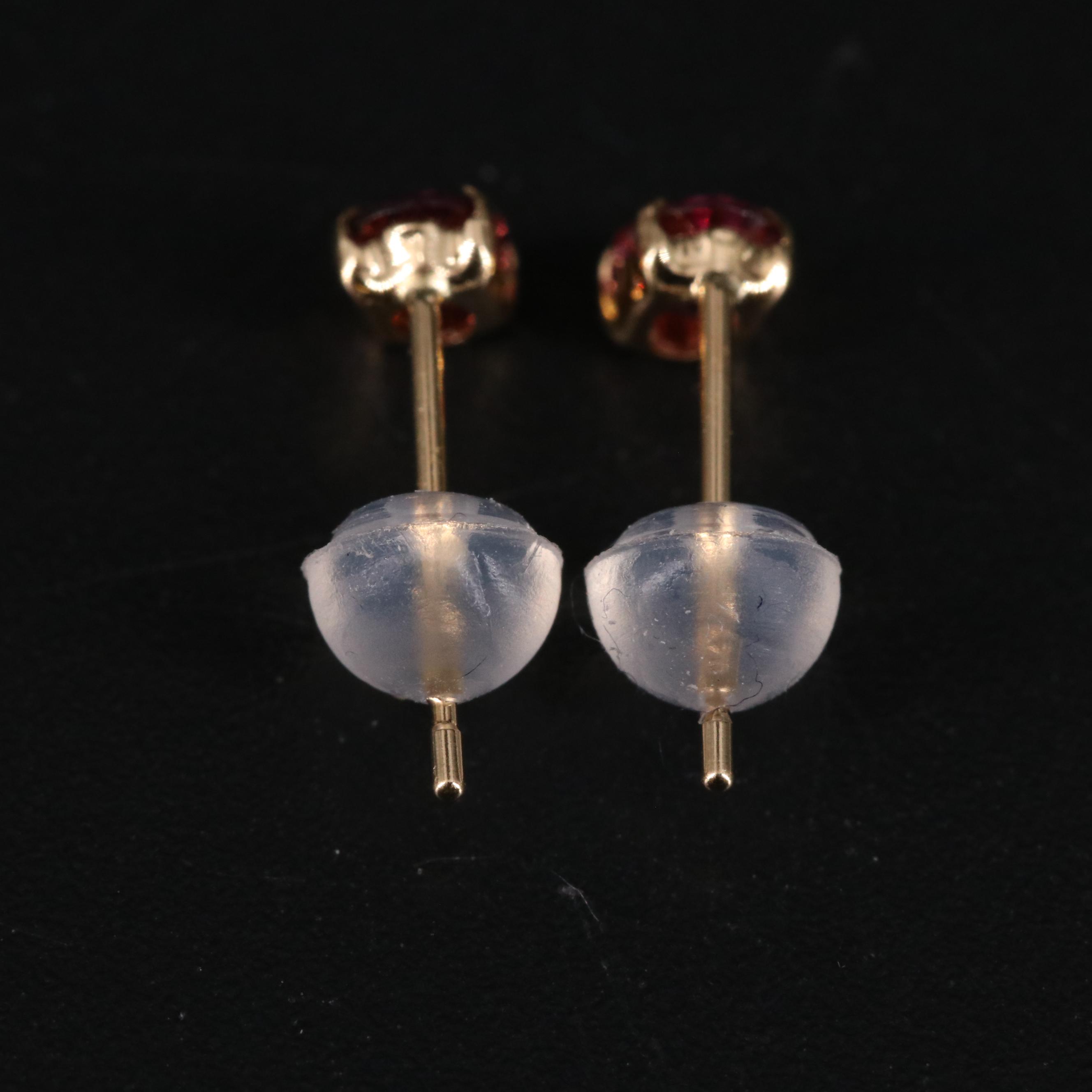 18K Garnet Stud Earrings