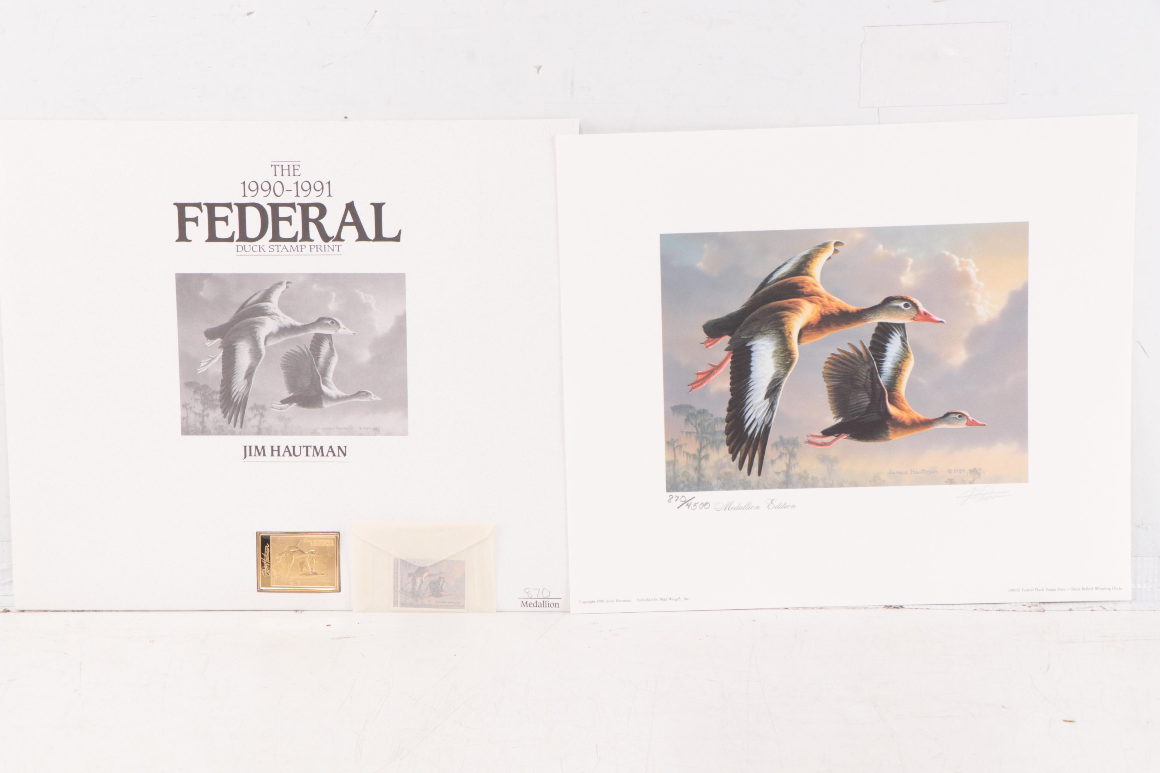 Federal Duck Stamp Offset Lithographs With Medallions