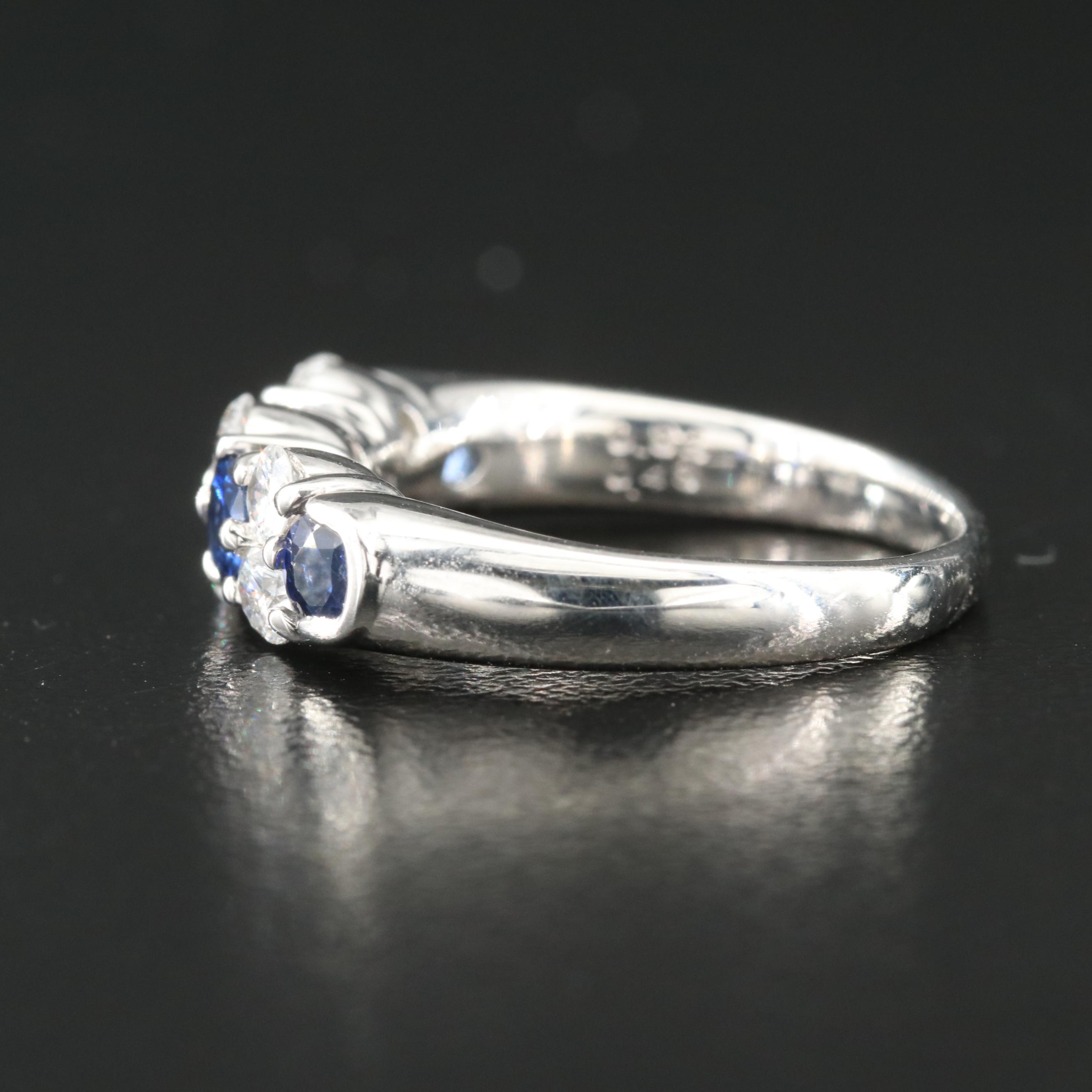 Platinum Sapphire and Diamond Band