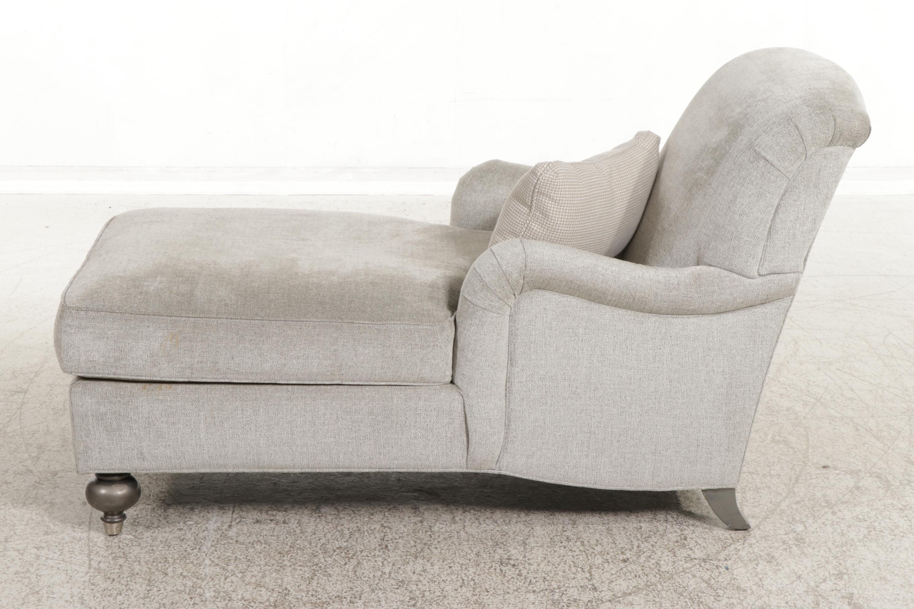 Ethan Allen Contemporary Rolled Arm Chaise Lounge