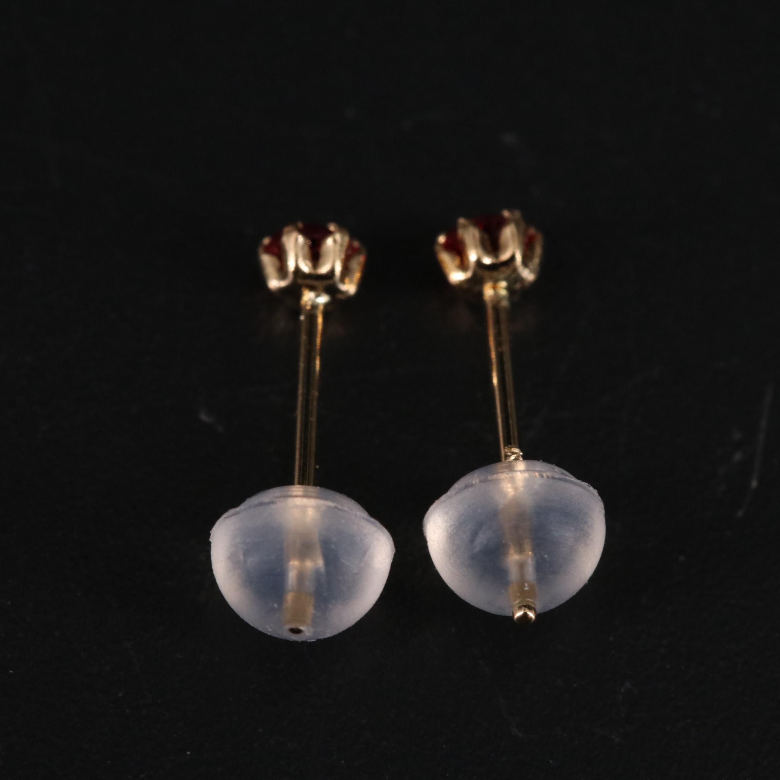 18K Red Spinel Stud Earrings