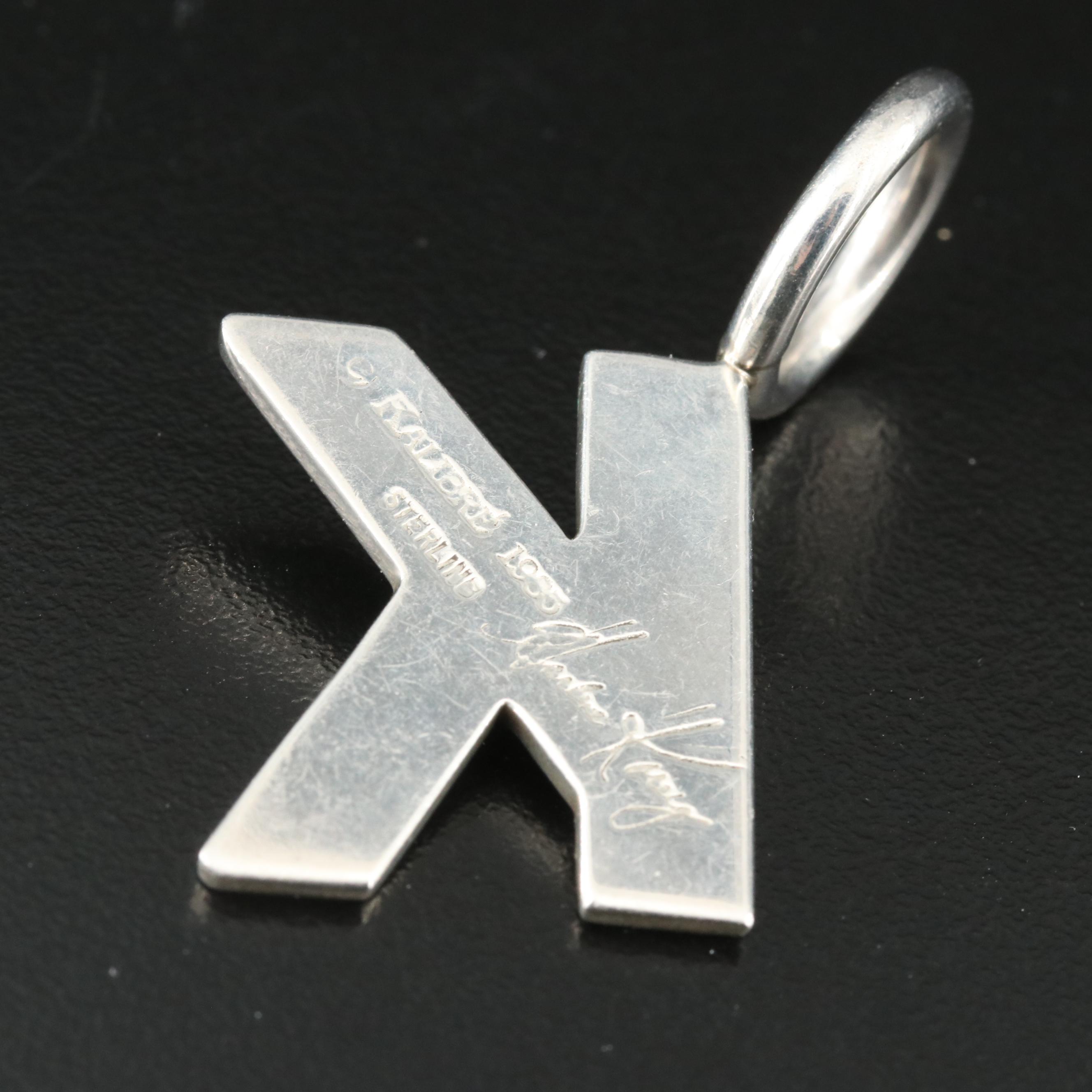 Harlene Korey Sterling "K" Pendant