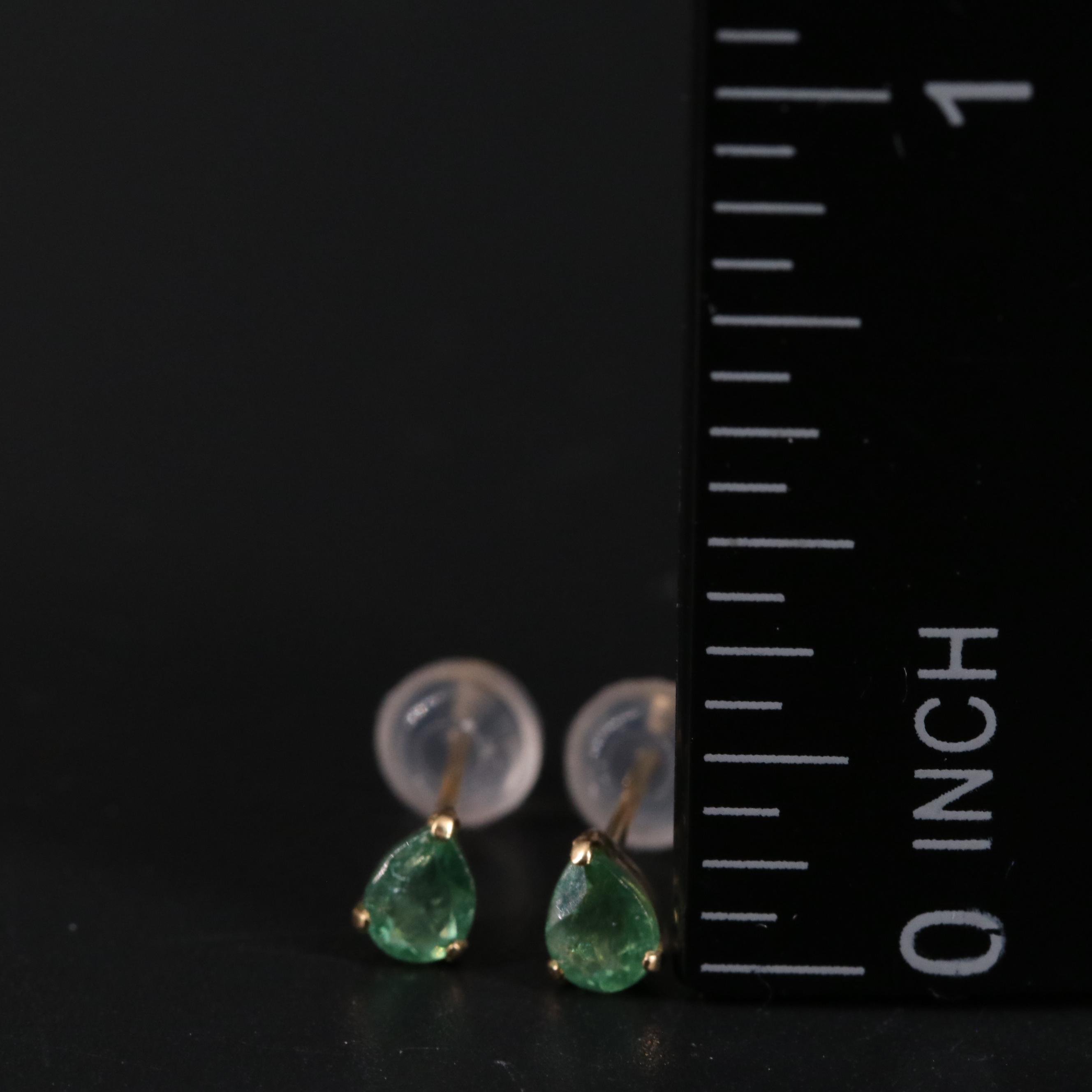 18K Green Apatite Stud Earrings