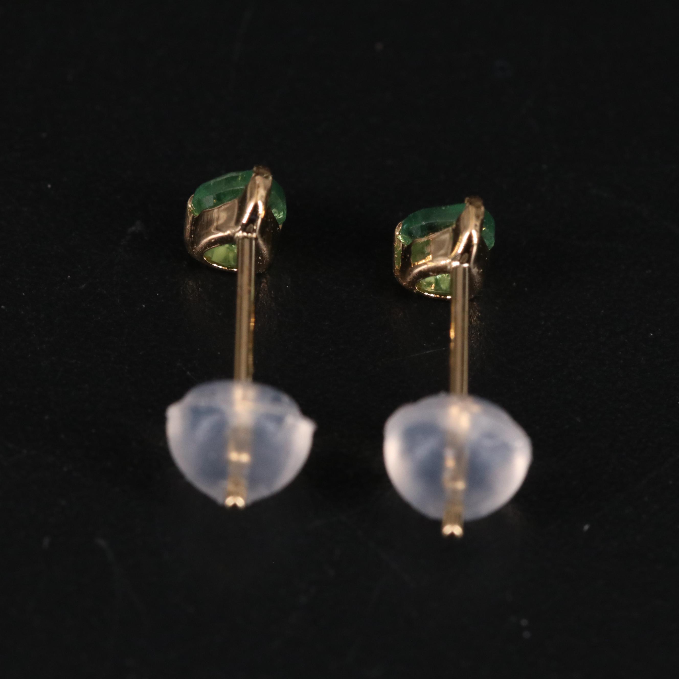 18K Green Apatite Stud Earrings
