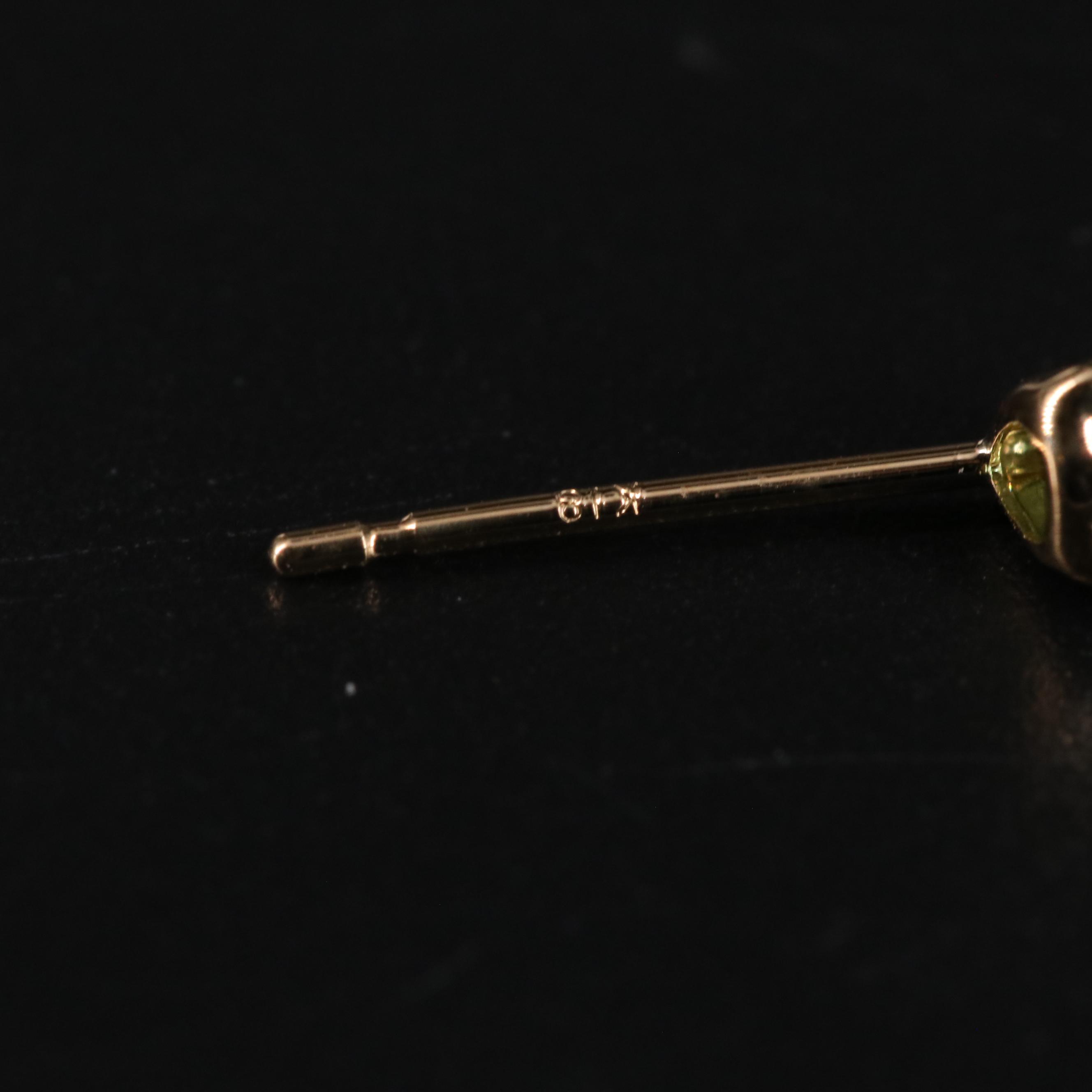 18K Green Apatite Stud Earrings