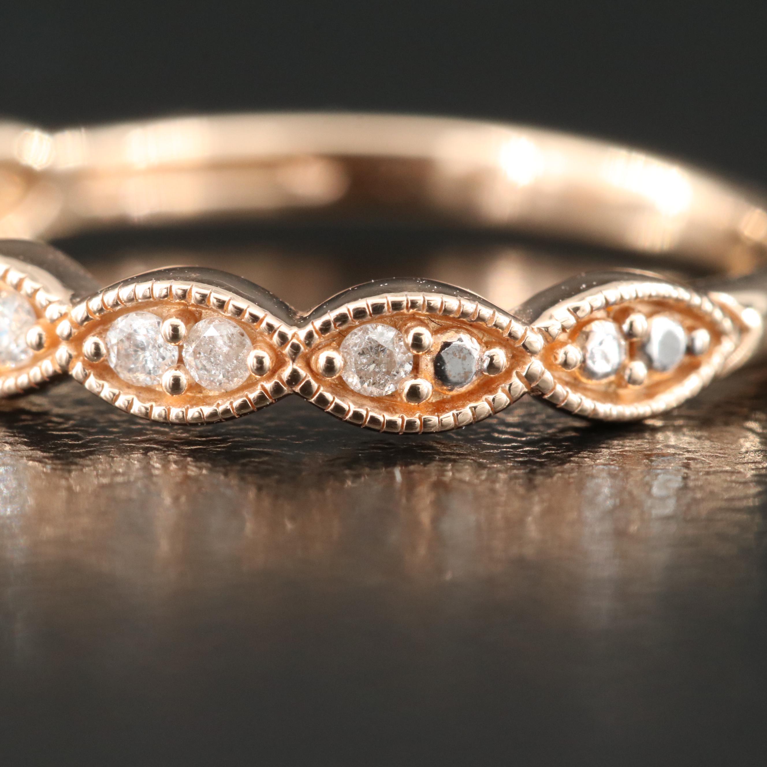 10K Rose Gold 0.10 CTW Diamond Band