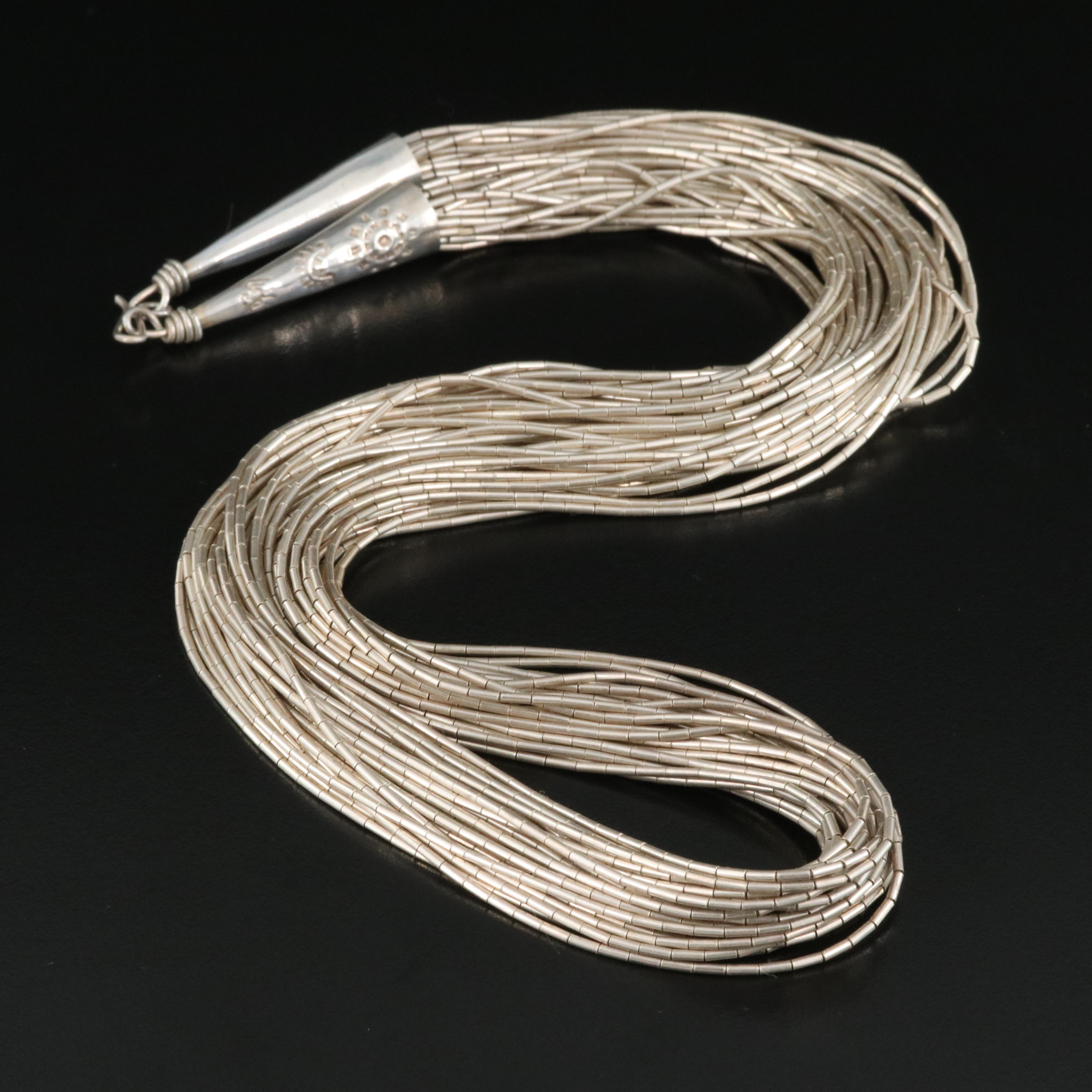 Sterling Multistrand Liquid Silver Necklace