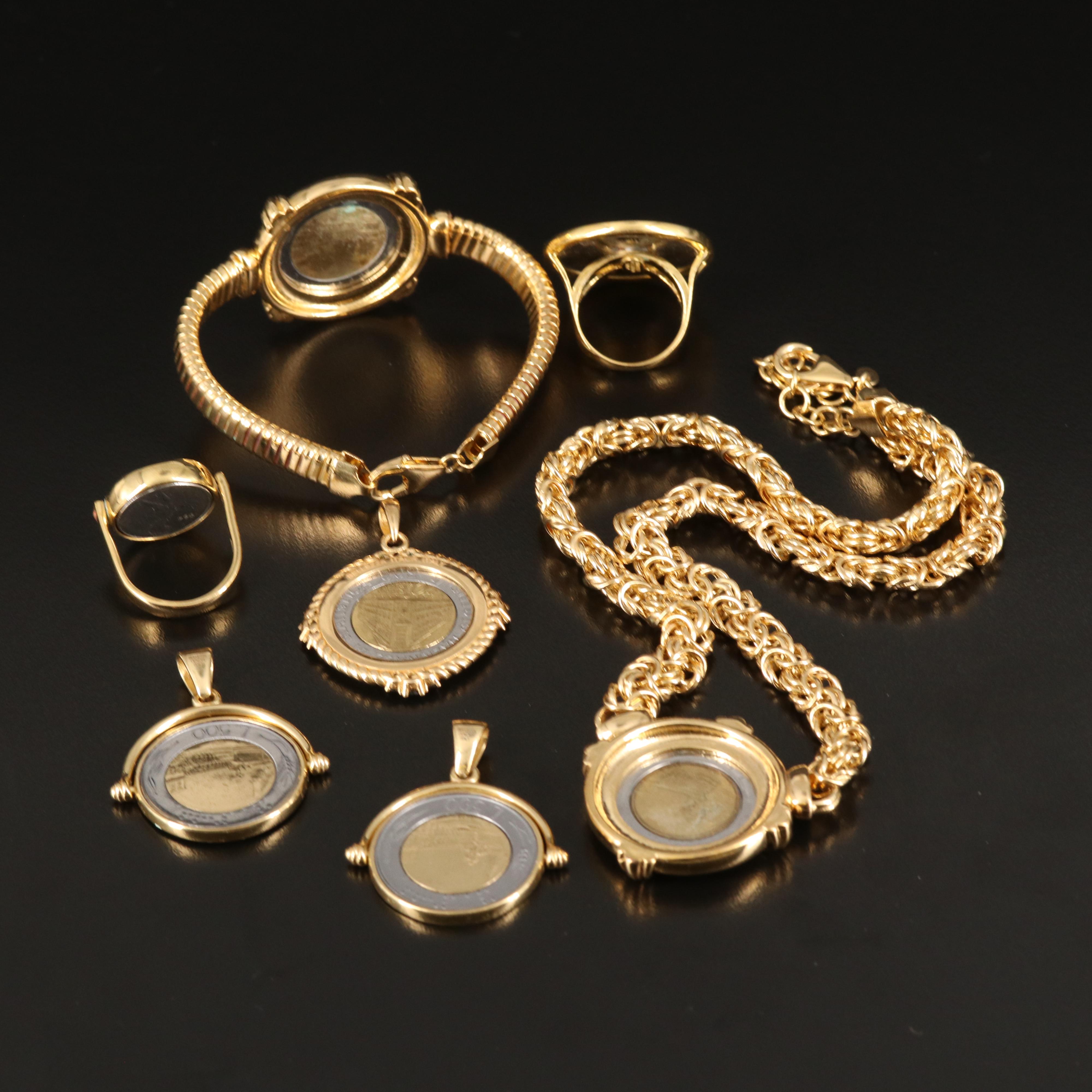 Assorted Coin Jewelry with Spinel Accents