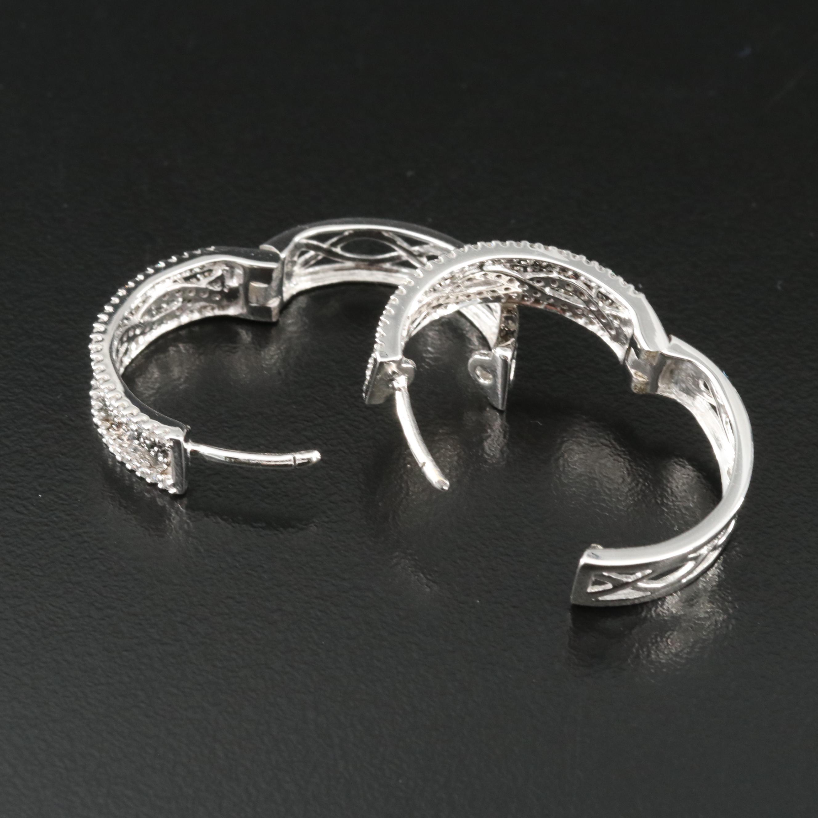 14K 0.75 CTW Diamond Hoop Earrings