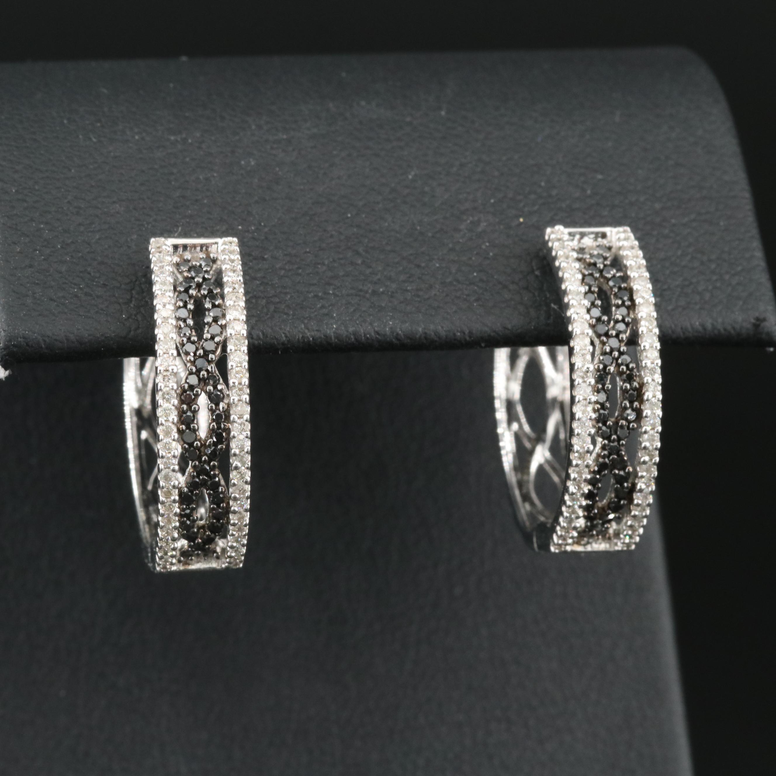 14K 0.50 CTW Diamond Hoop Earrings