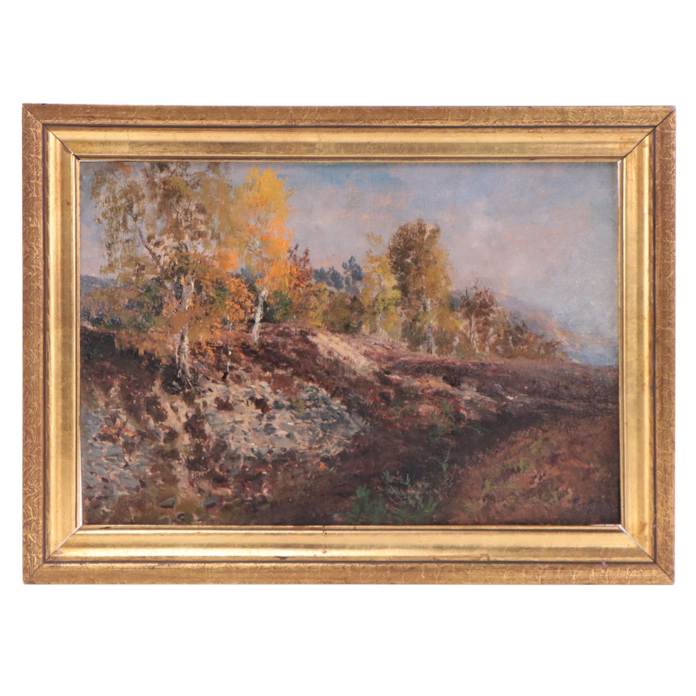 F.V. Hugo Oil Painting of Landscape, Late 19th Century