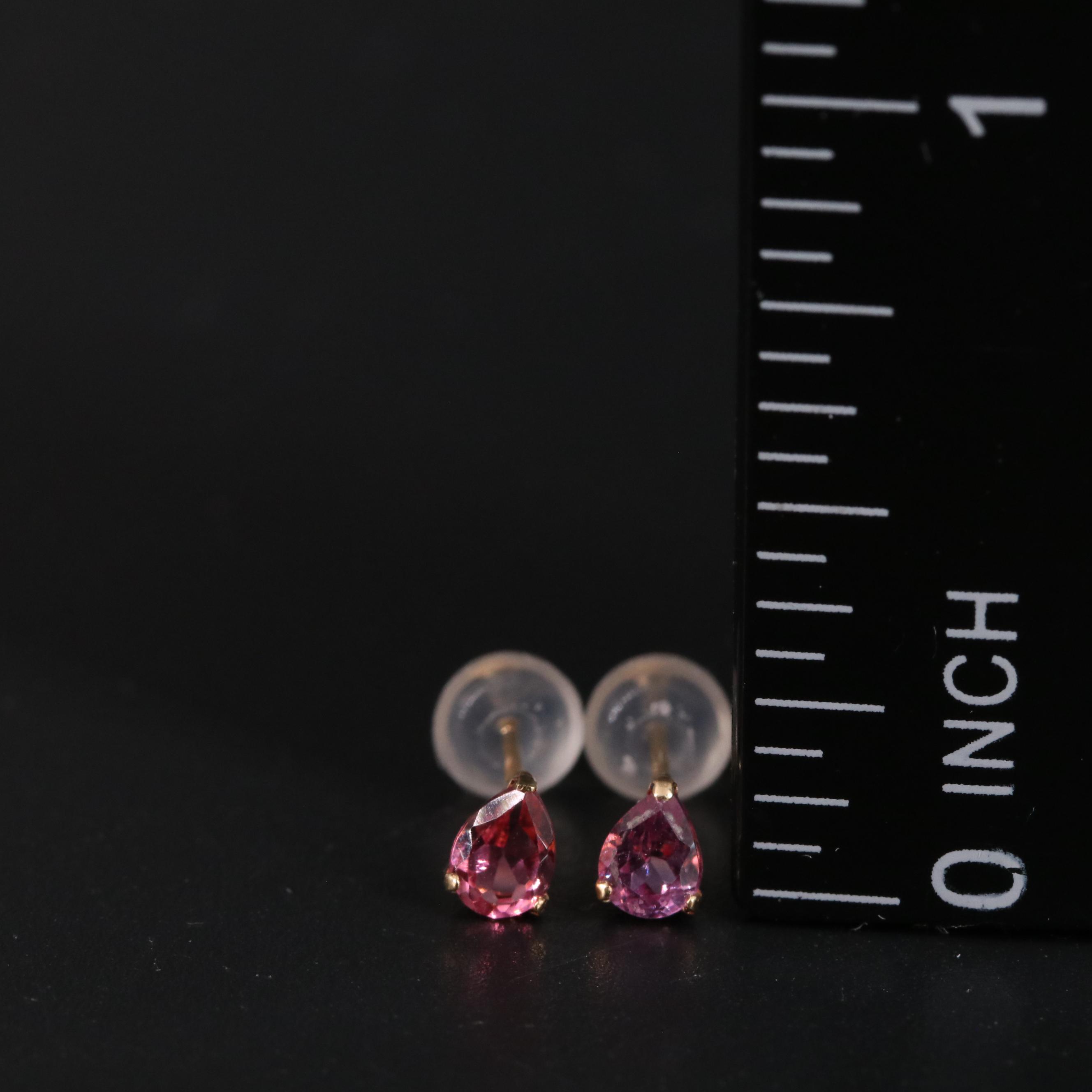 18K Garnet Stud Earrings
