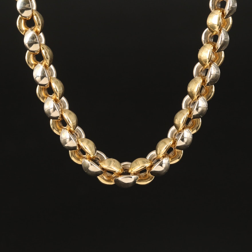Italian 18K Two-Tone Gold Chain Necklace