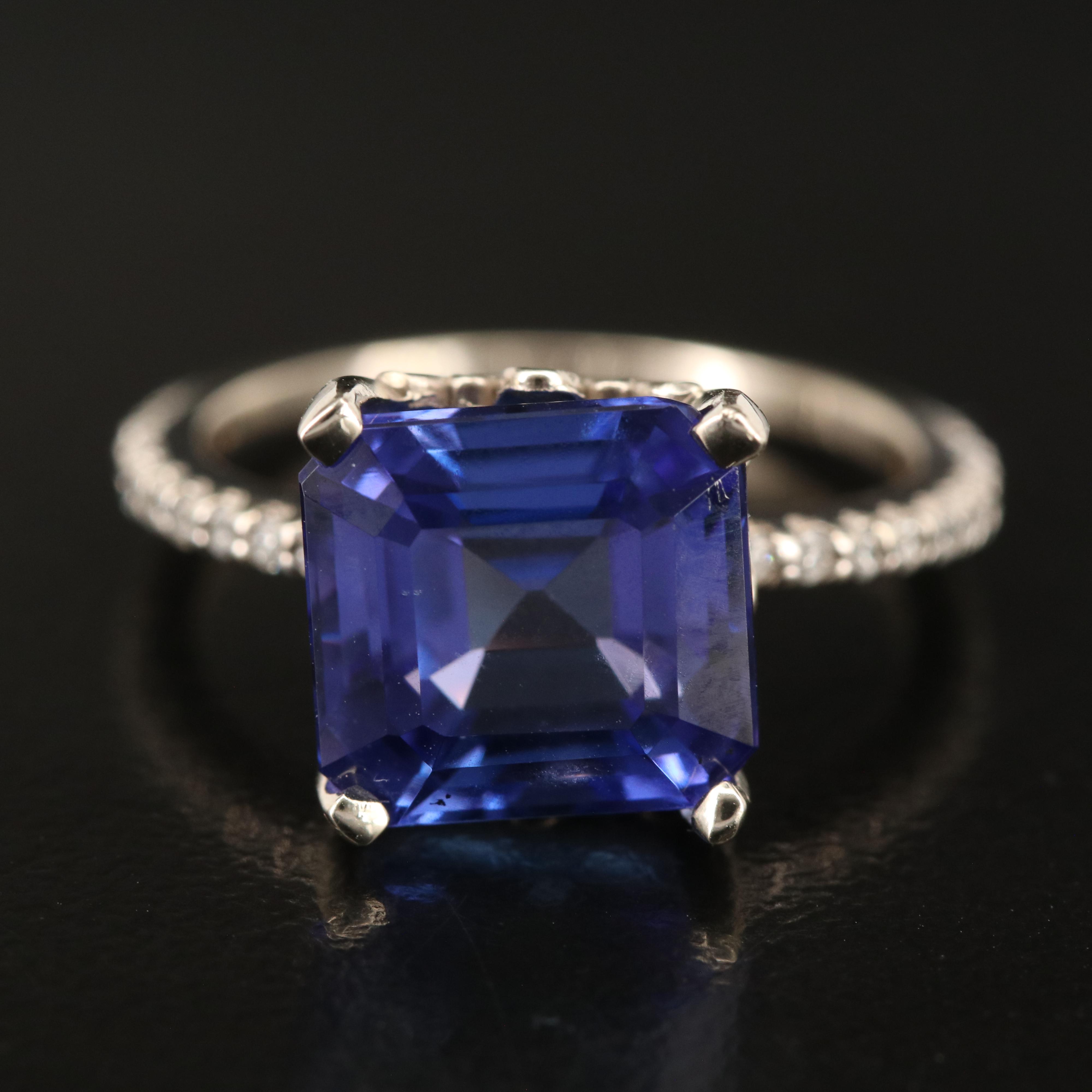 14K 6.06 CT Tanzanite and Diamond Ring