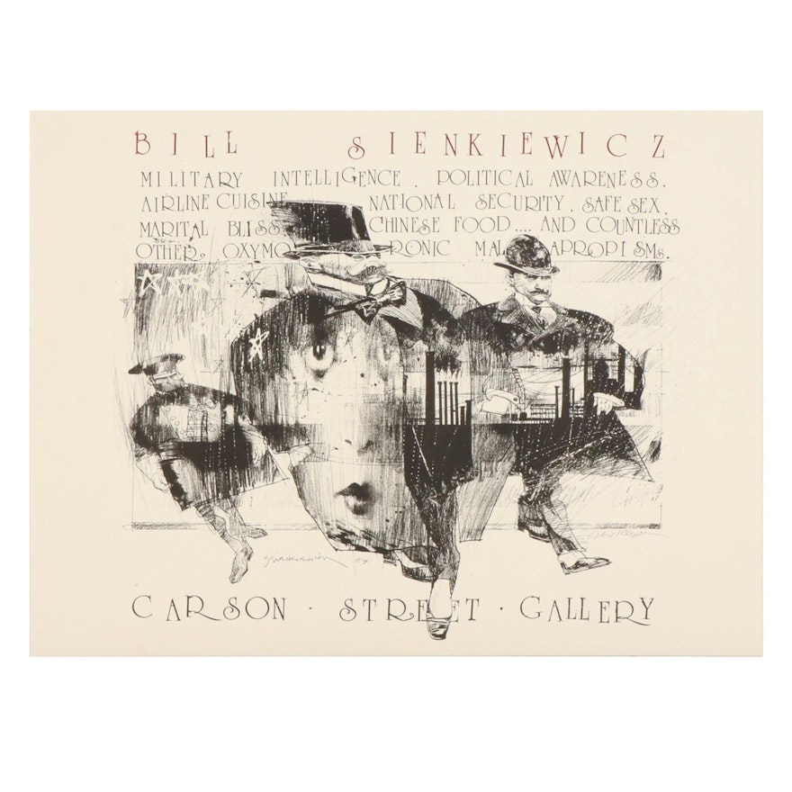 Bill Sienkiewicz Lithograph Exhibition Poster for Carson Street Gallery