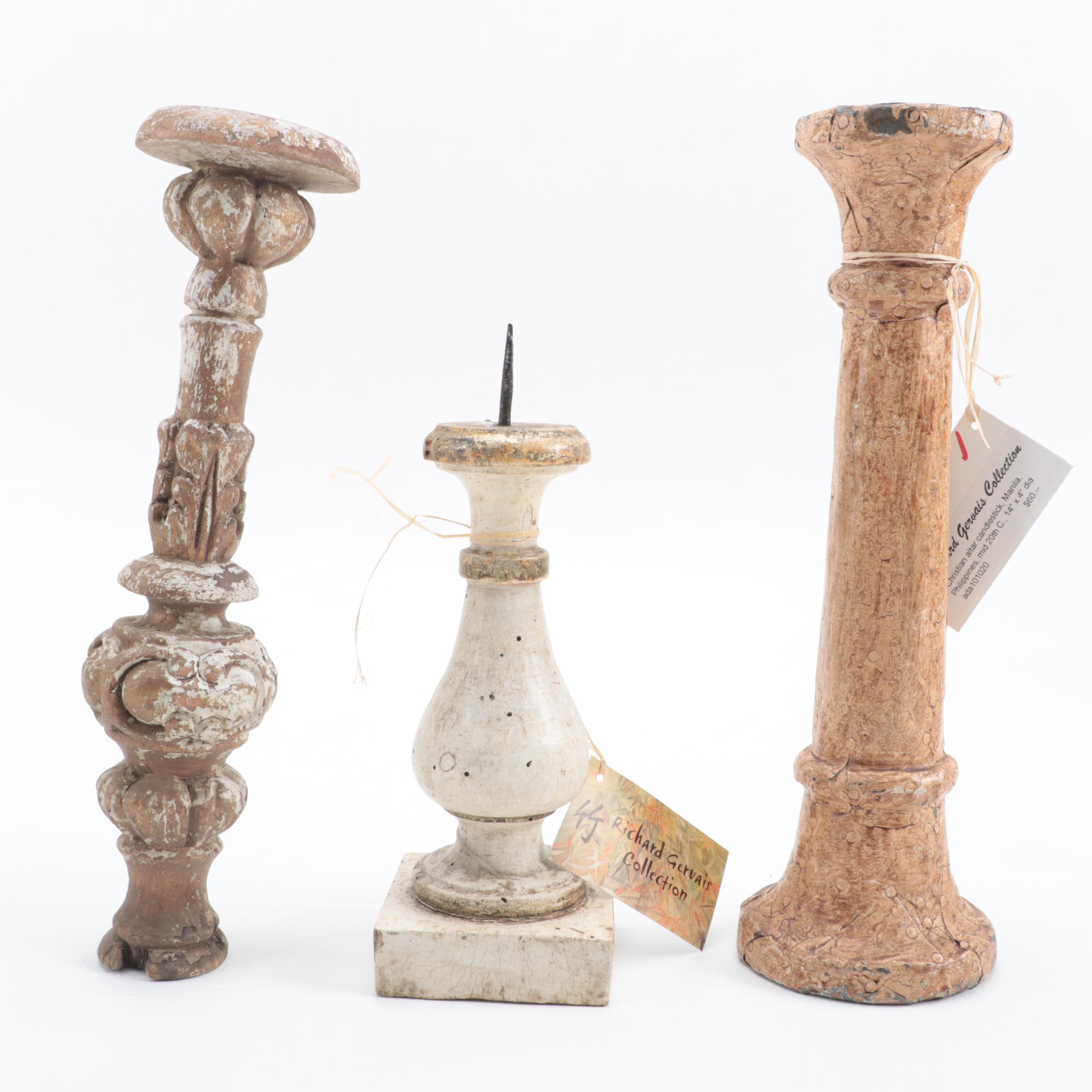 Philippines Christian Altar Candlestick With Other Pricket and Candle Holder