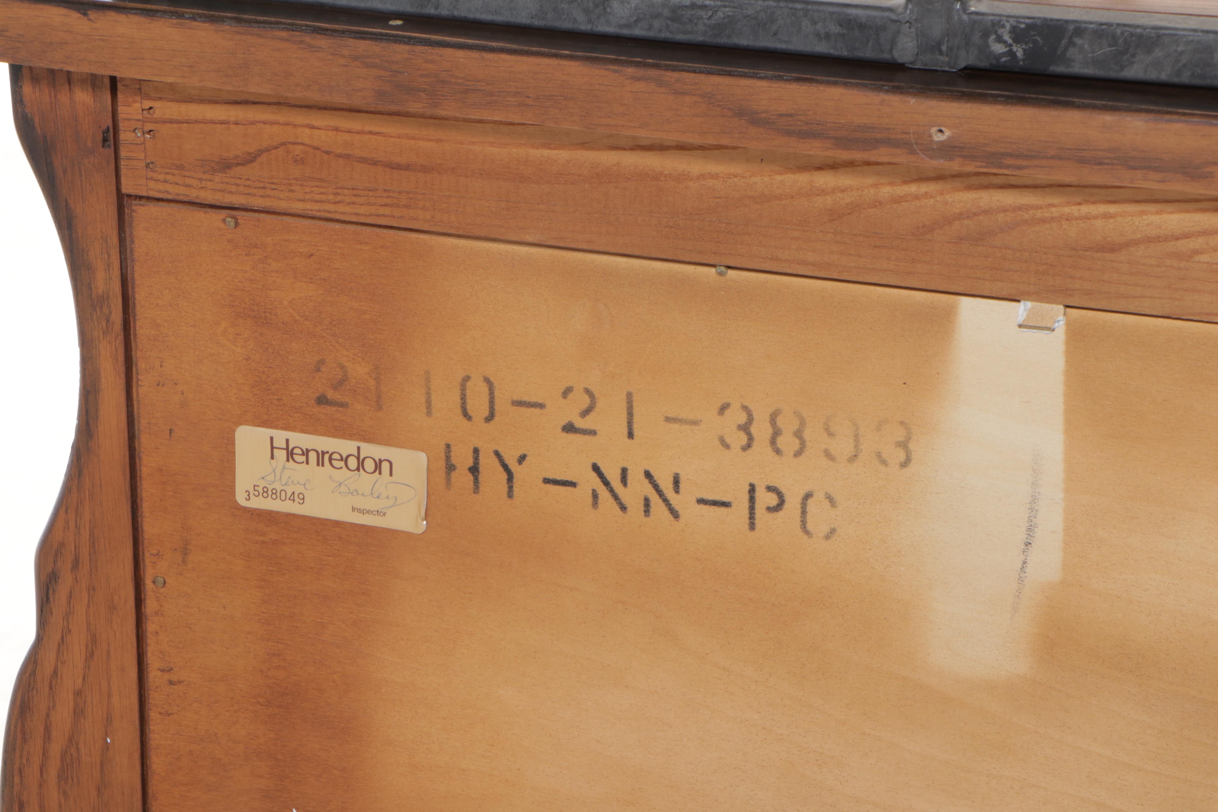 Henredon "Registry" French Provincial Style Oak and Iron Buffet a Deux Corps