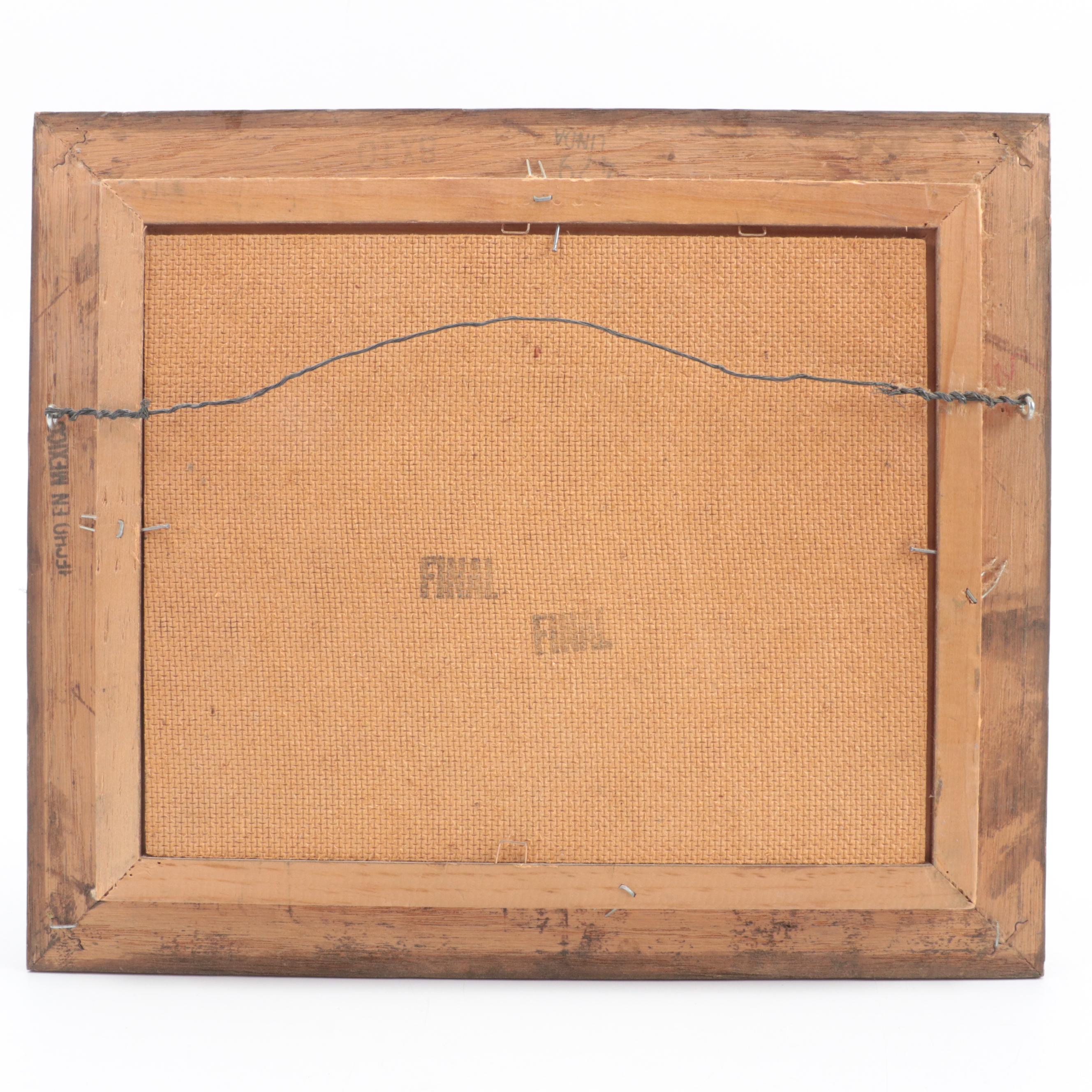 K. Roche Coastal Oil Painting of Harbor, Late 20th Century