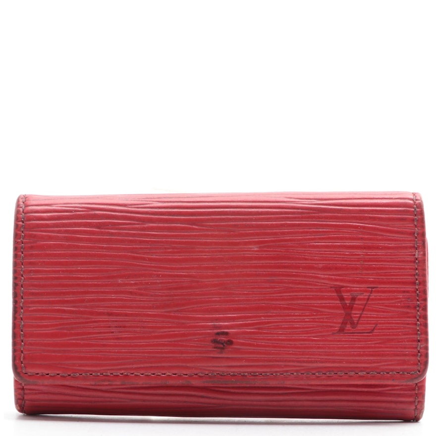Louis Vuitton Four-Key Holder in Castilian Red Epi Leather