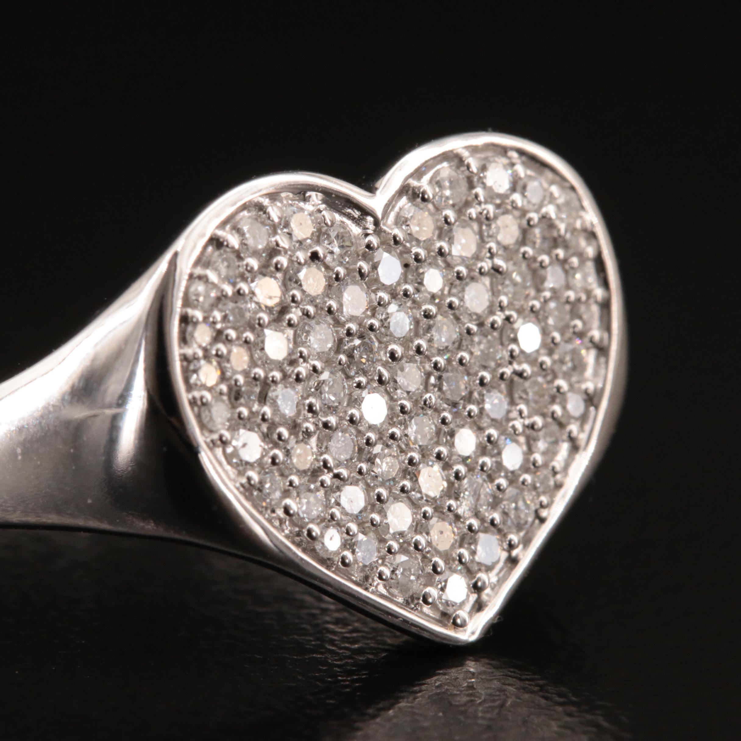 10K 0.67 CTW Diamond Heart Ring