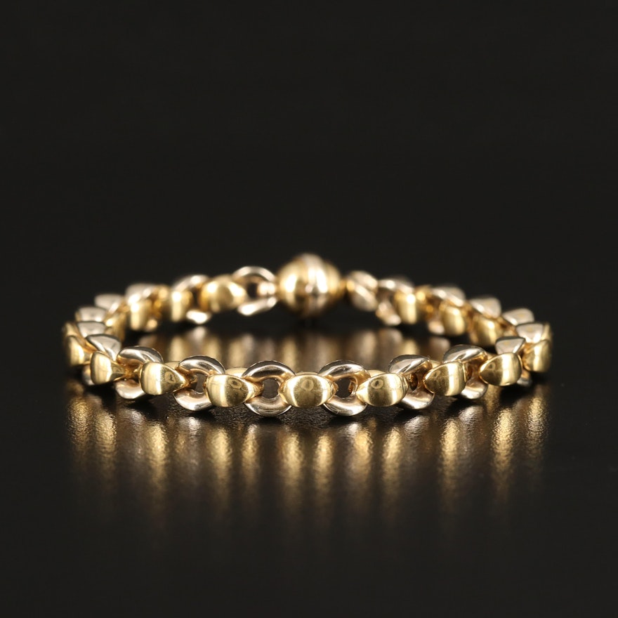 Italian 18K Two-Tone Gold Chain Bracelet